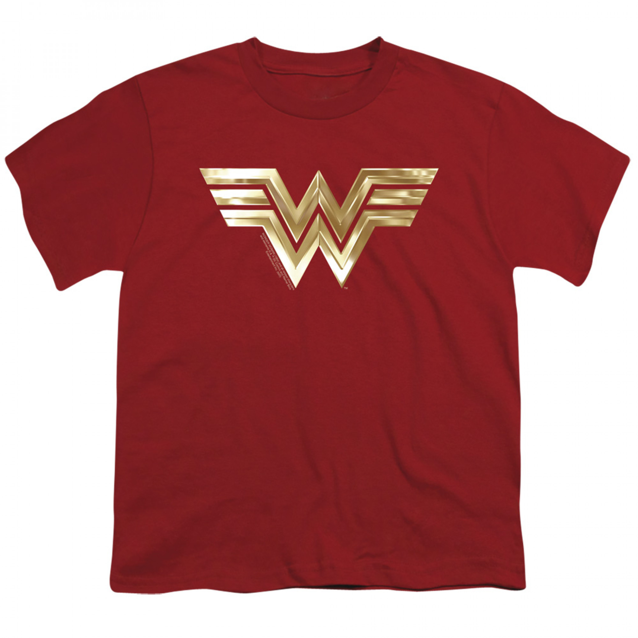 Wonder Woman 1984 Golden Movie Logo Youth T-Shirt, Red