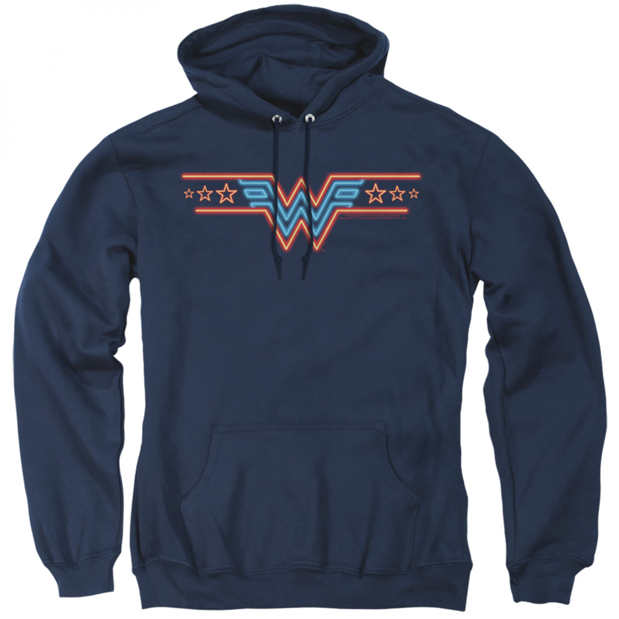 Wonder Woman 1984 Movie Neon Logo Hoodie, Blue