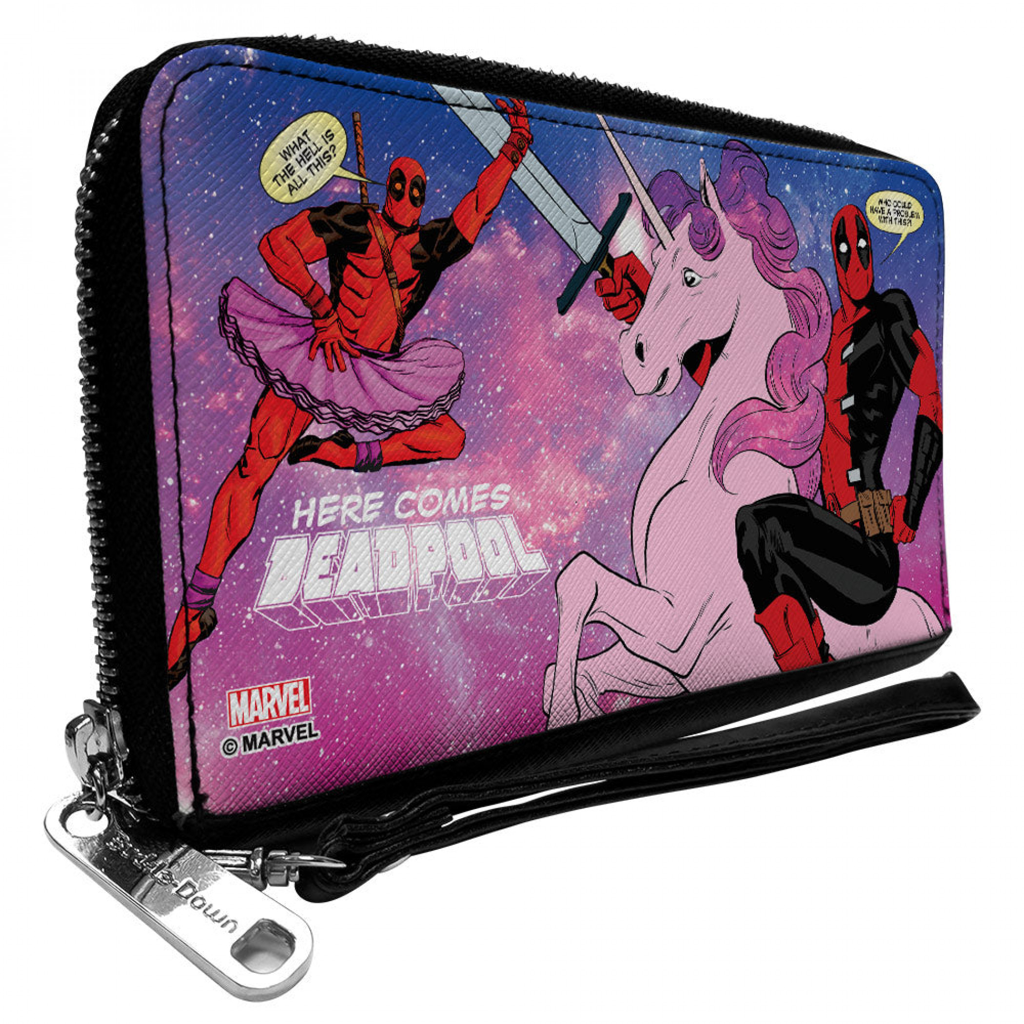 Deadpool Unicorn Calvary PU Leather Zip Around Wallet, Multi-Color