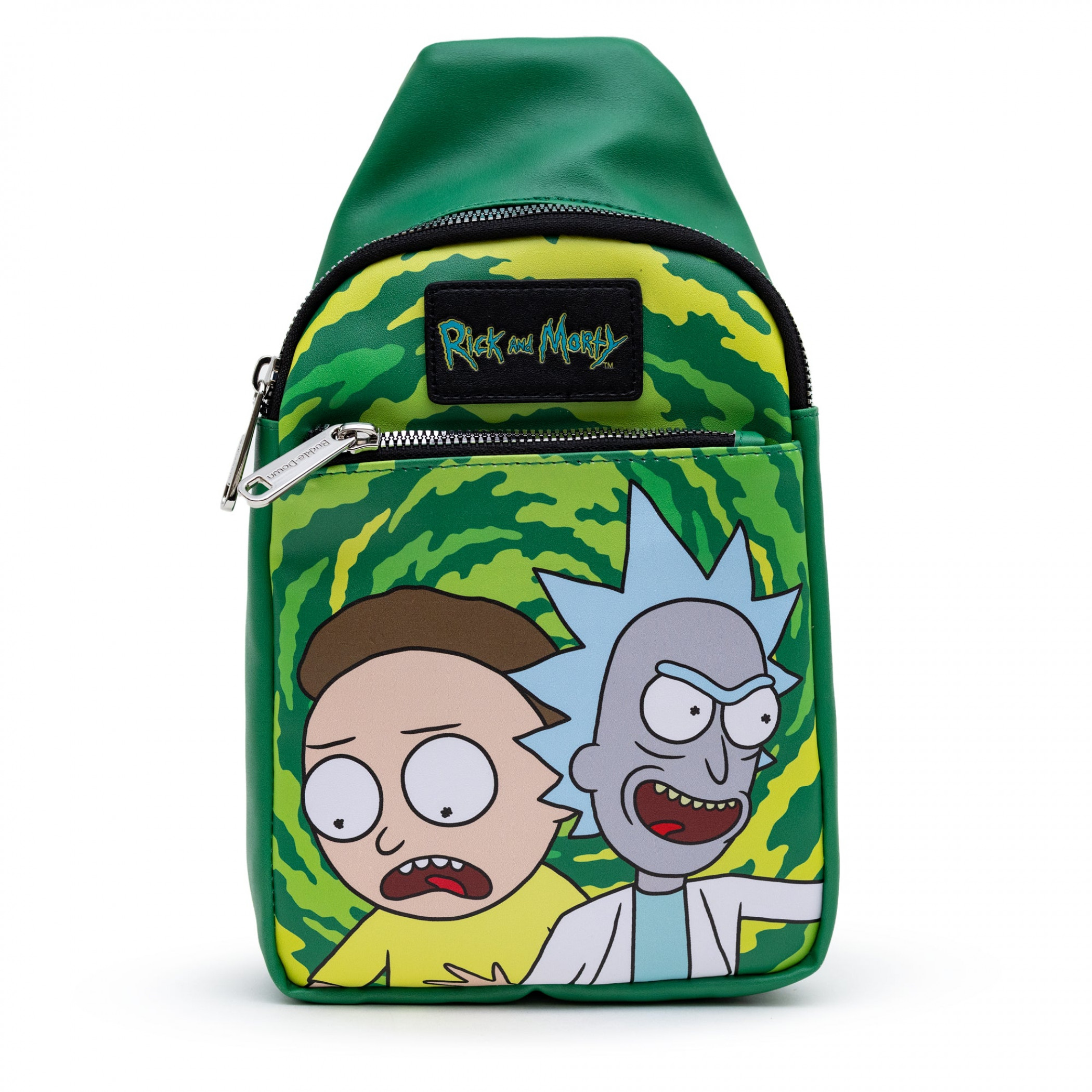 Rick And Morty Get Schwifty Sling Bag, Green