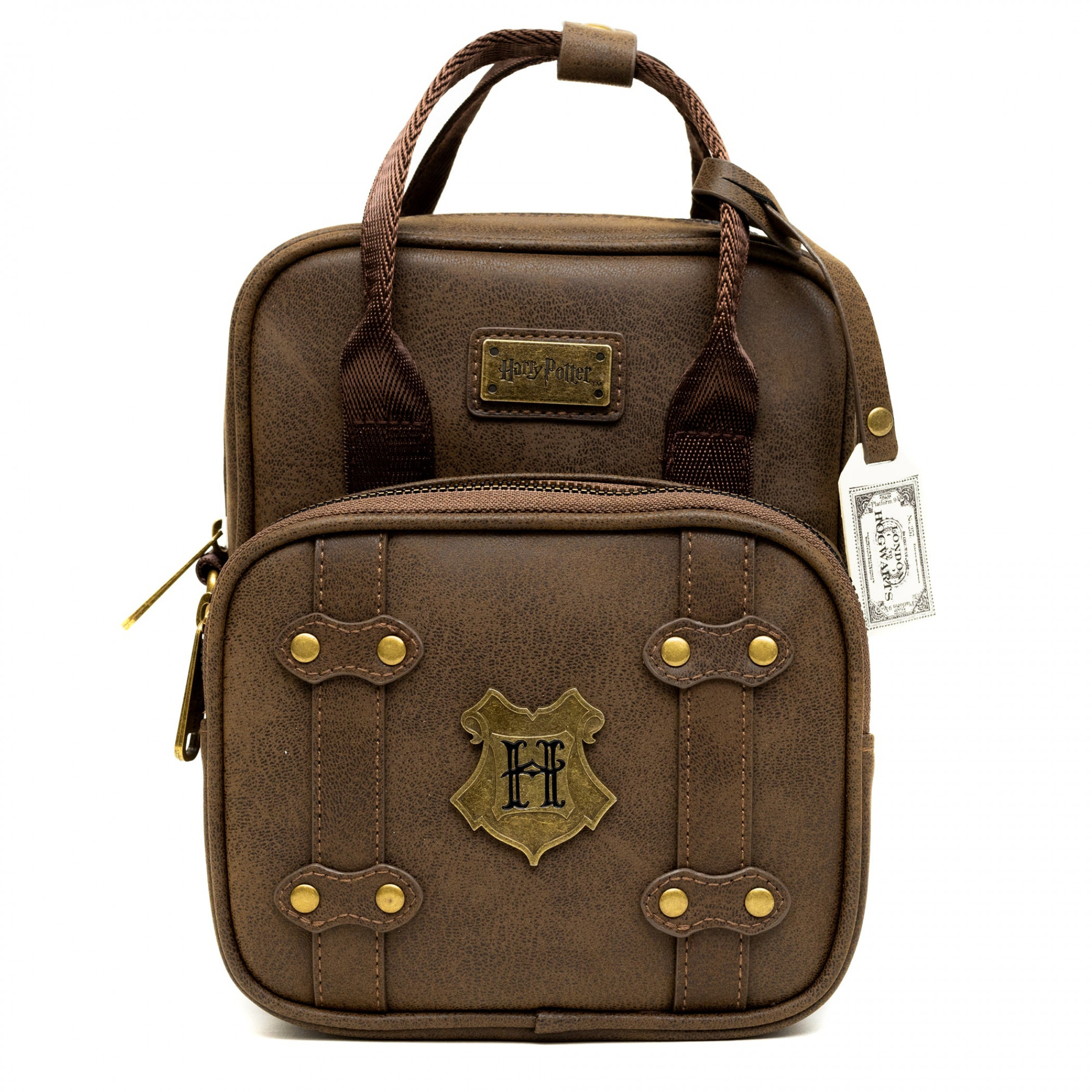 Harry Potter Hogwarts School of Witchcraft and Wizardry Crossbody Bag, Brown