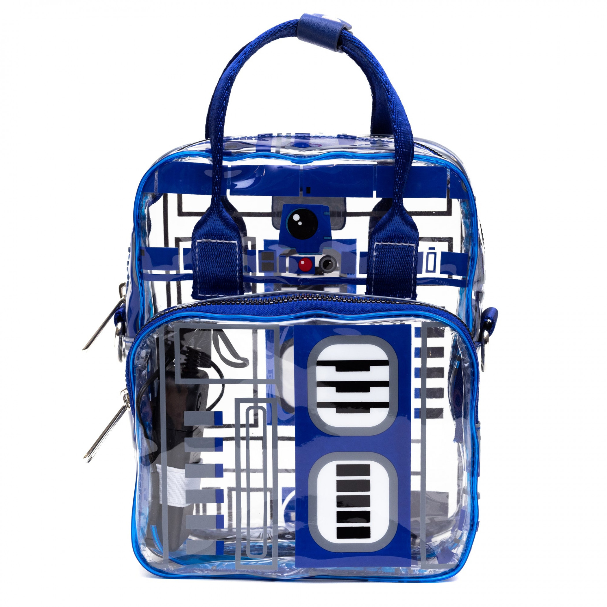 Star Wars R2-D2 Clear Light-Up Crossbody Bag with Handles, Multi-Color