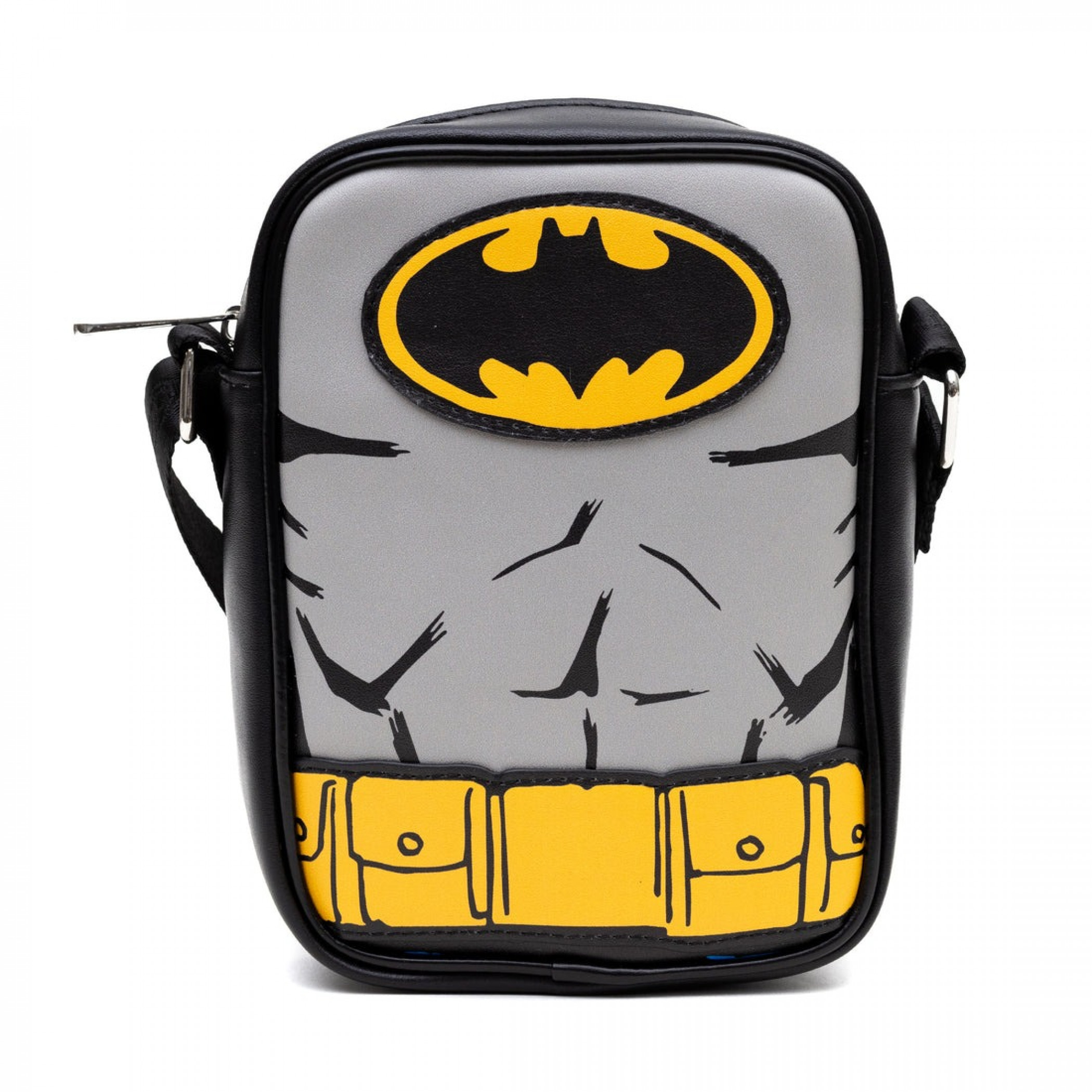Batman Character Close-Up Crossbody Bag, Grey