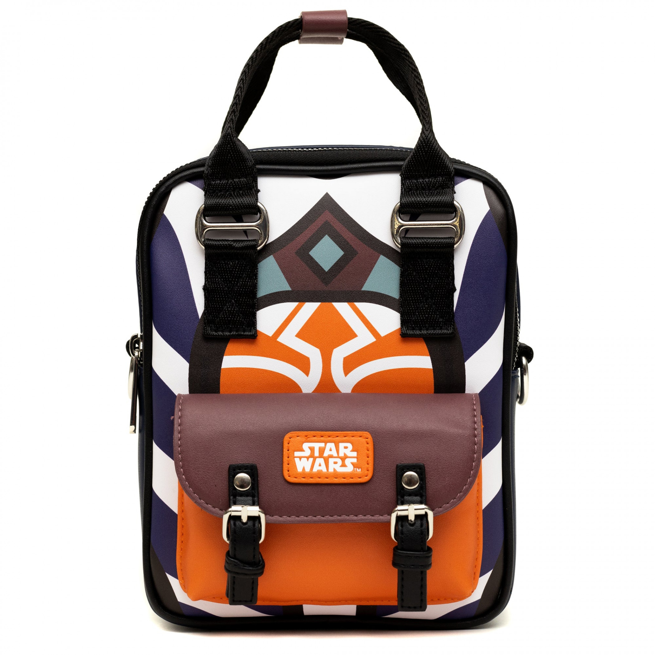 Star Wars Ahsoka Tano Character Crossbody Vegan Leather Bag, Multi-Color