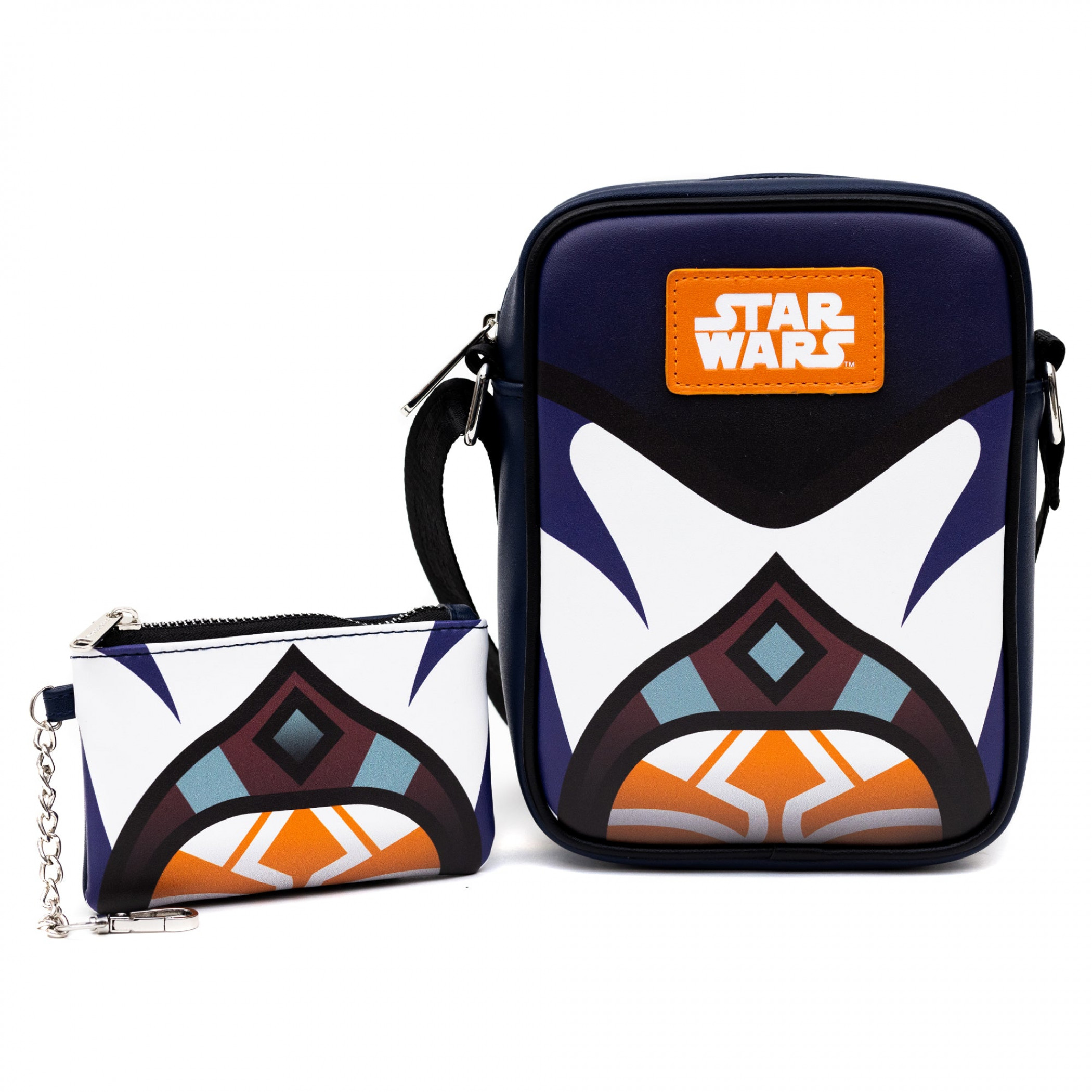 Star Wars Ashoka Tano Crossbody Bag and Keychain Coin Purse Combo, Multi-Color