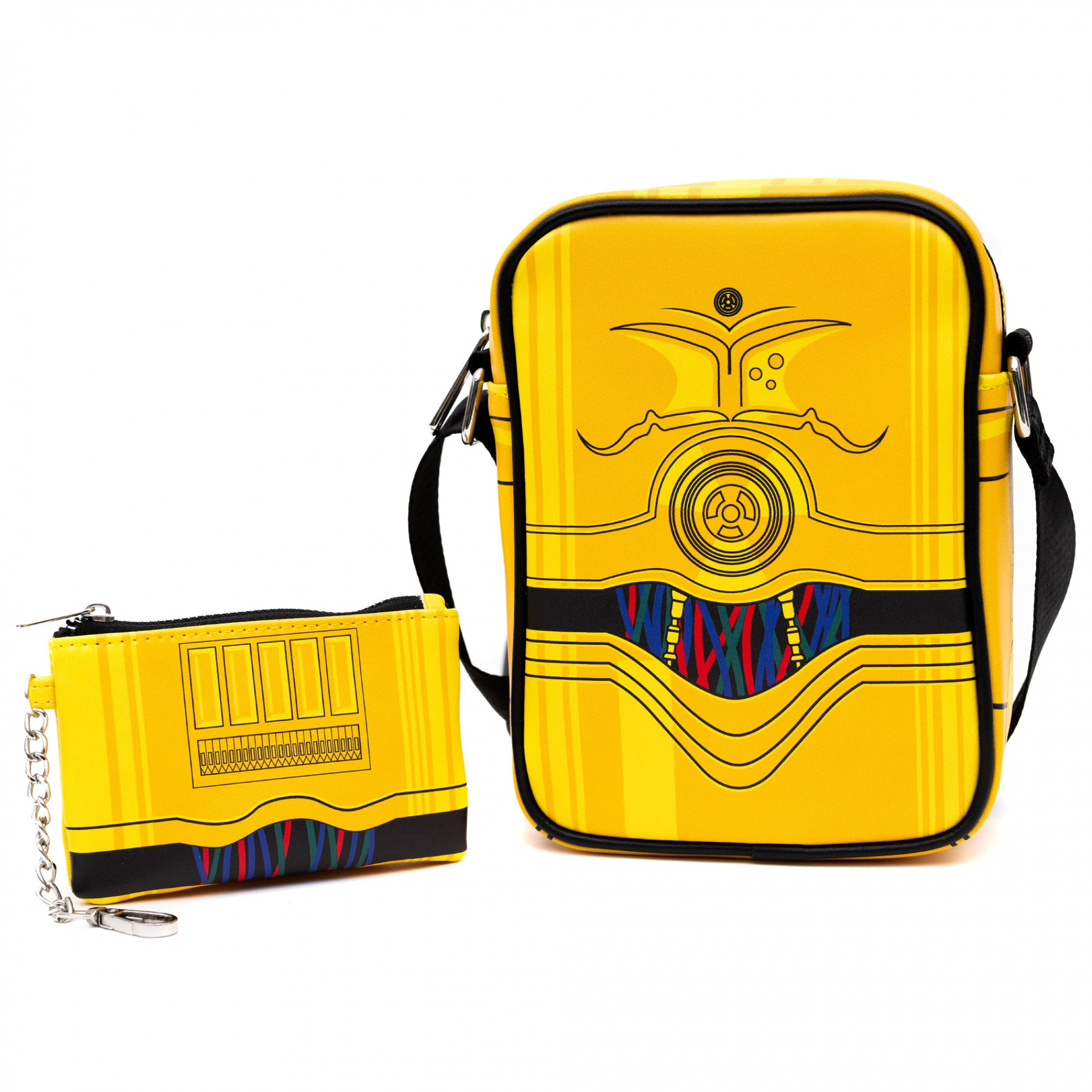 Star Wars C-3PO Crossbody Bag and Keychain Coin Purse Combo, Yellow