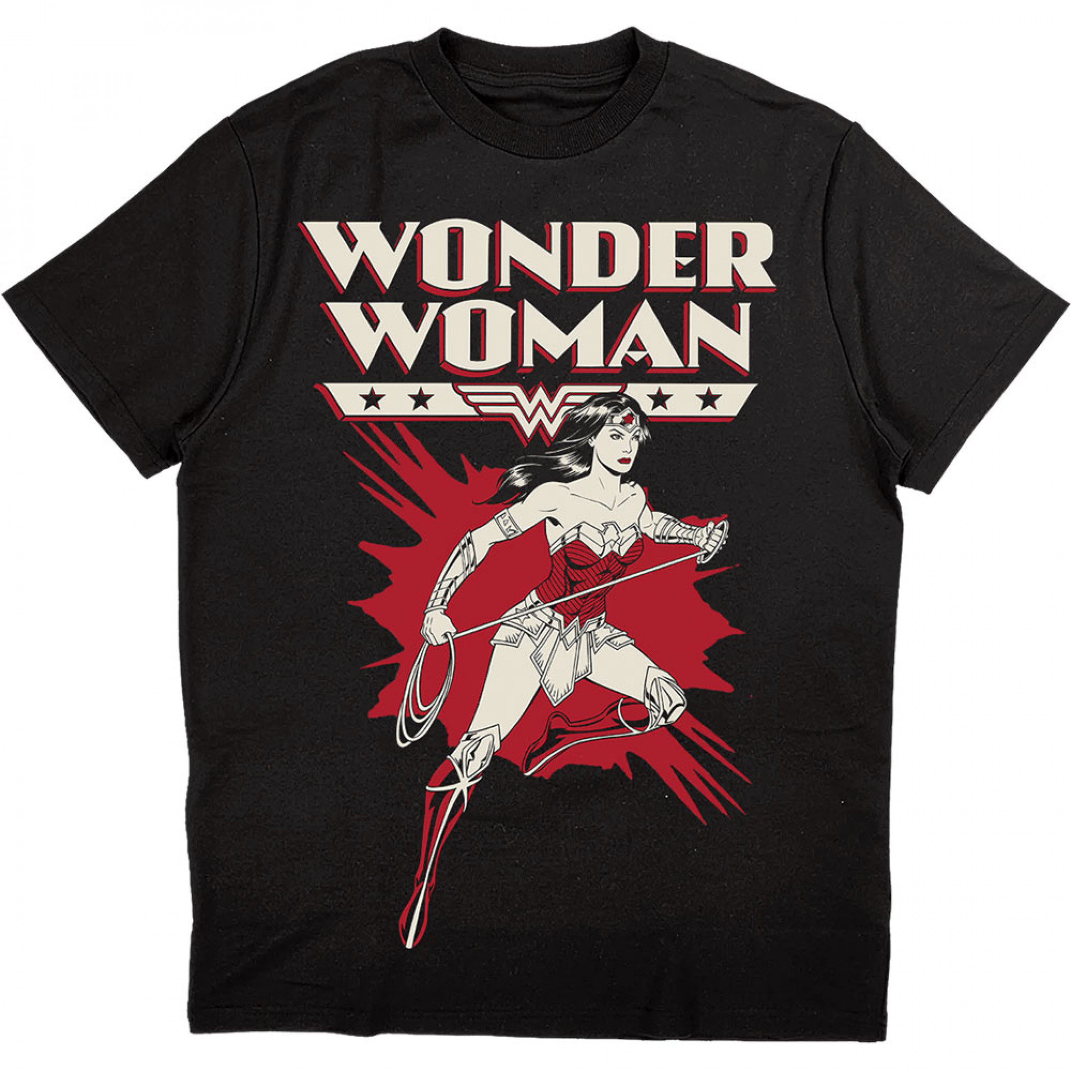 Wonder Woman Comic Explosion T-Shirt, Black