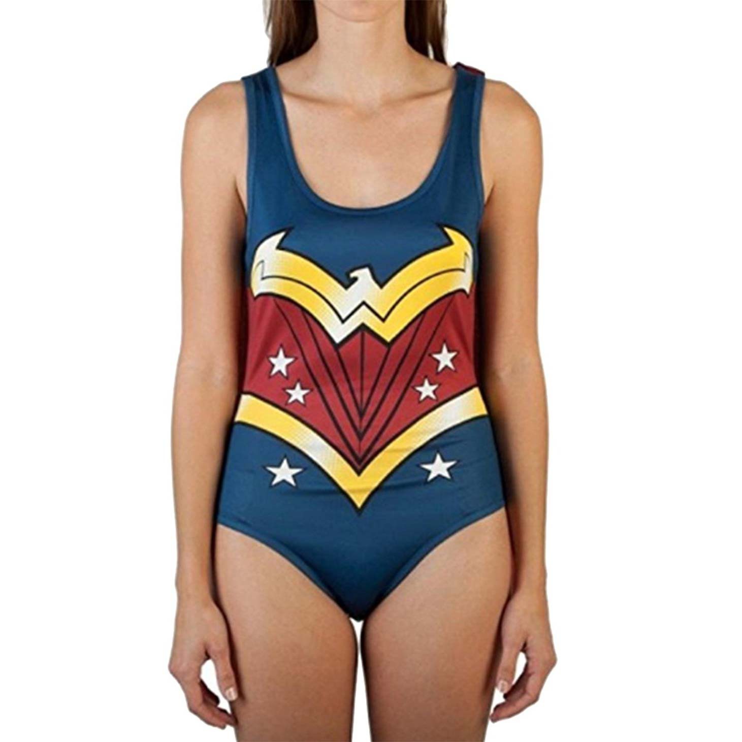 Wonder Woman Bodysuit With Cape, Blue