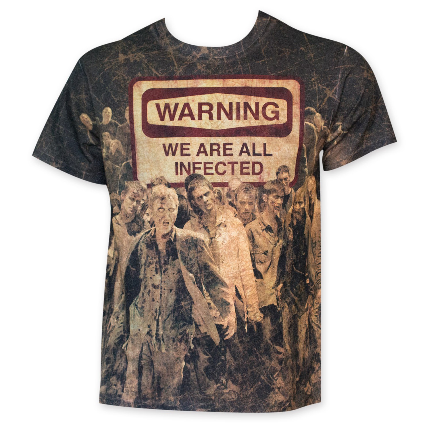 Walking Dead Sublimated We Are All Infected Tee Shirt