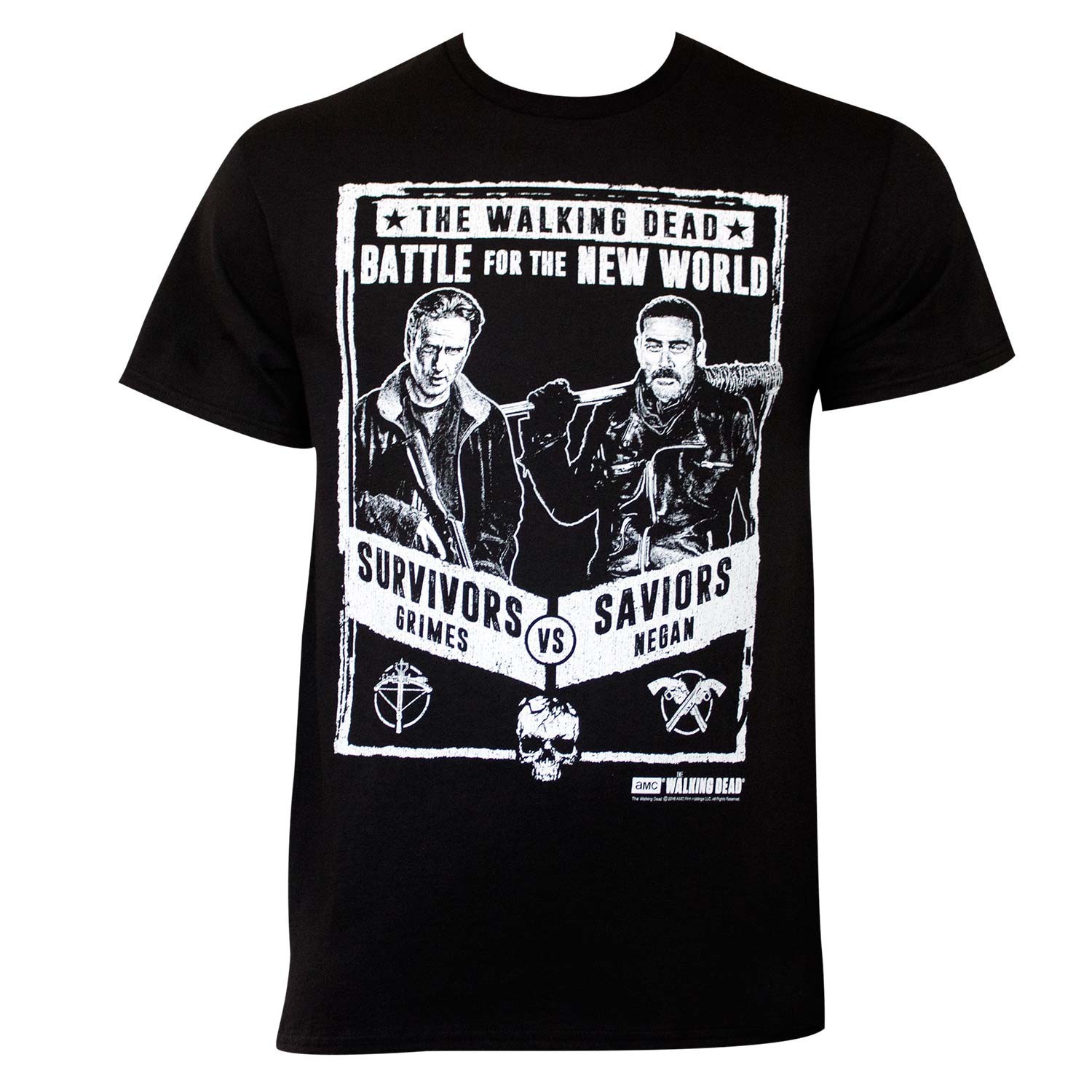 Walking Dead Grimes Vs Negan Poster Tee Shirt