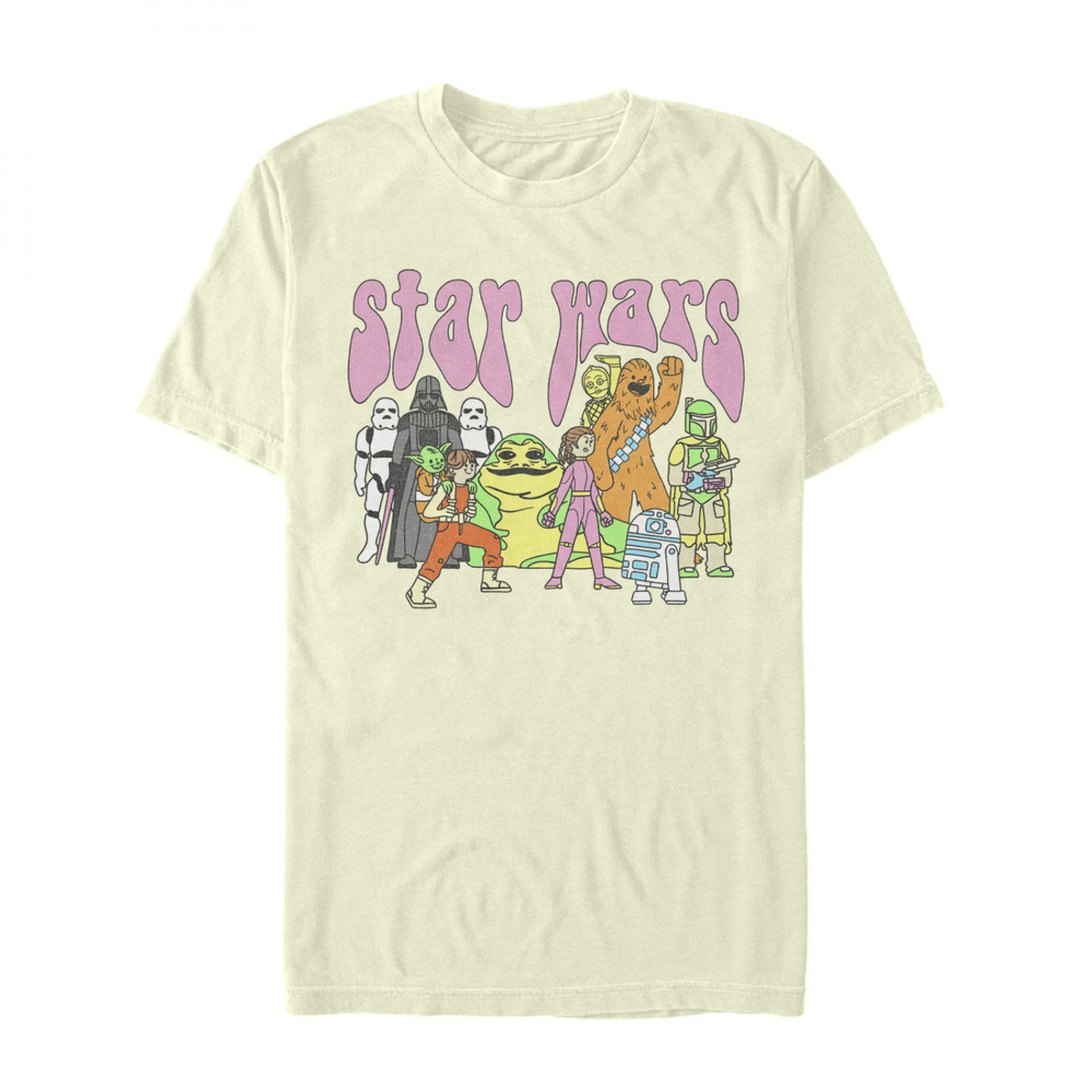 Star Wars Retro Comic Characters Lineup T-Shirt, White
