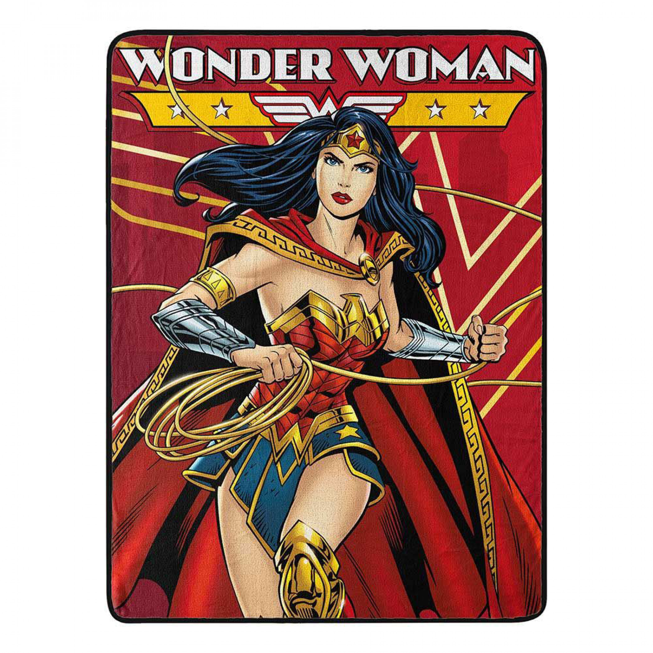 Wonder Woman Defender of Justice Micro Raschel Throw Blanket, Red