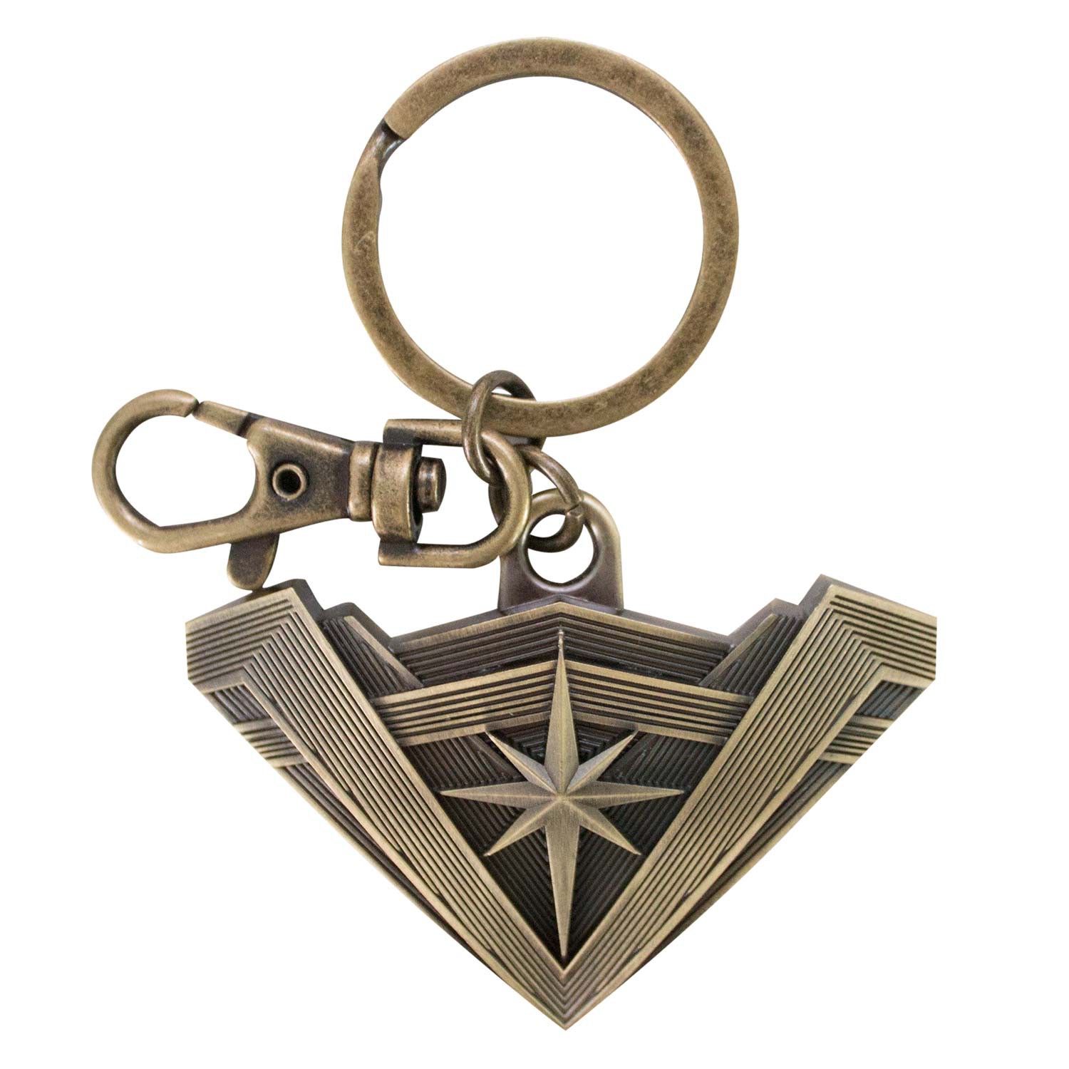 Wonder Woman Antique Logo Keychain, Gold