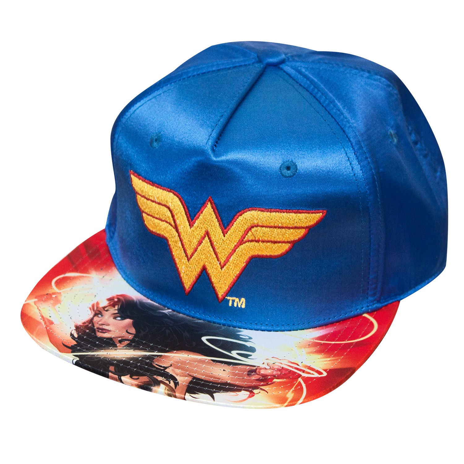 Wonder Woman Satin Snapback Hat, Blue