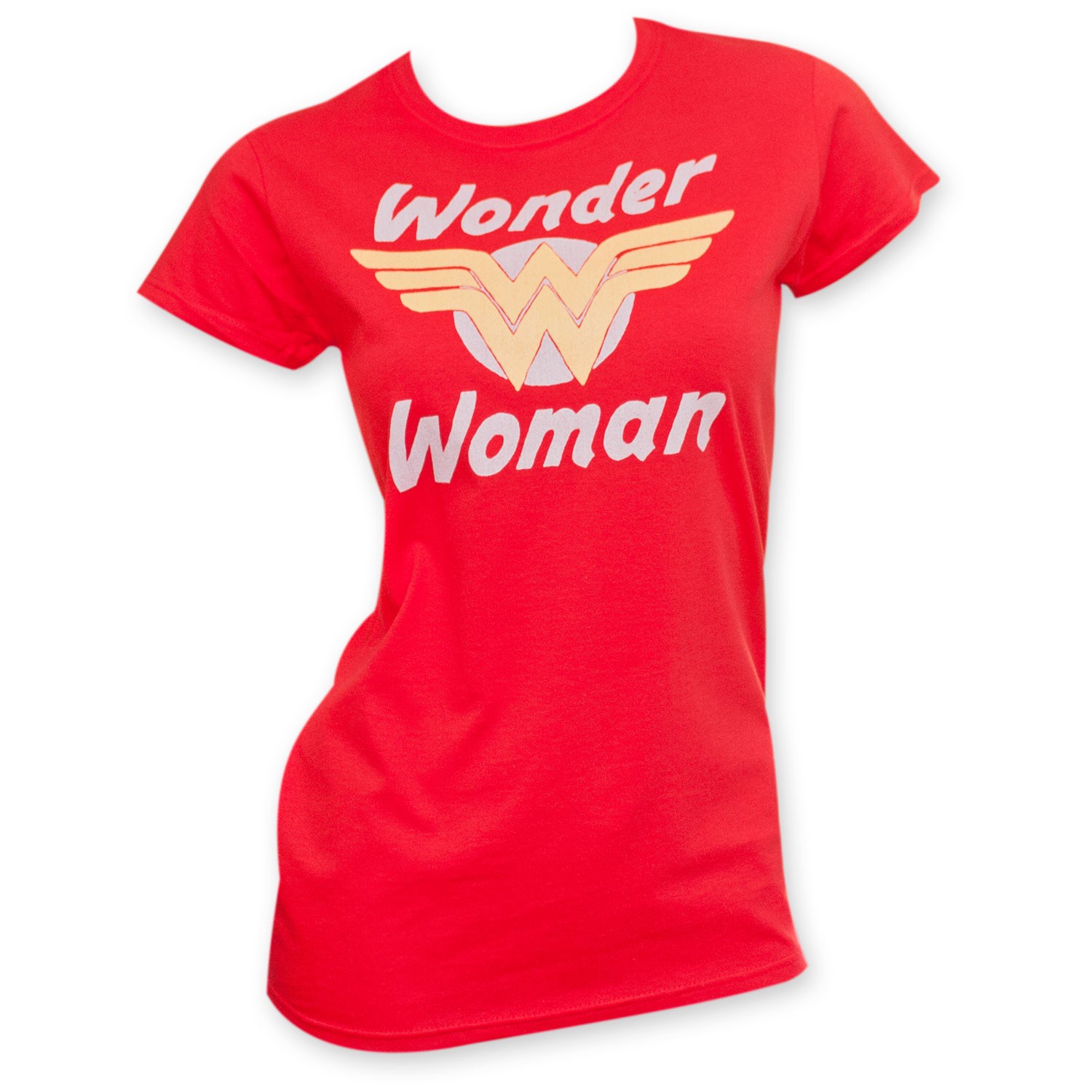 Wonder Woman Red Junior's Golden Logo Tee Shirt, Red