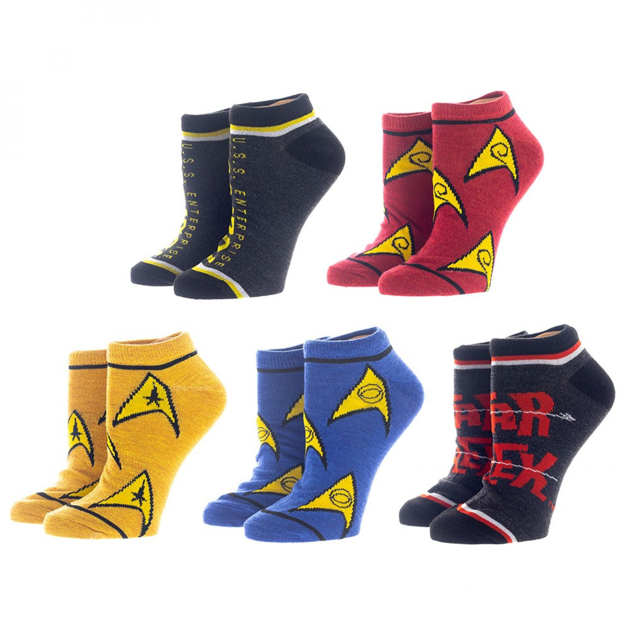 Star Trek 5-Pair Pack of Women's Ankle Socks, Multi-Color