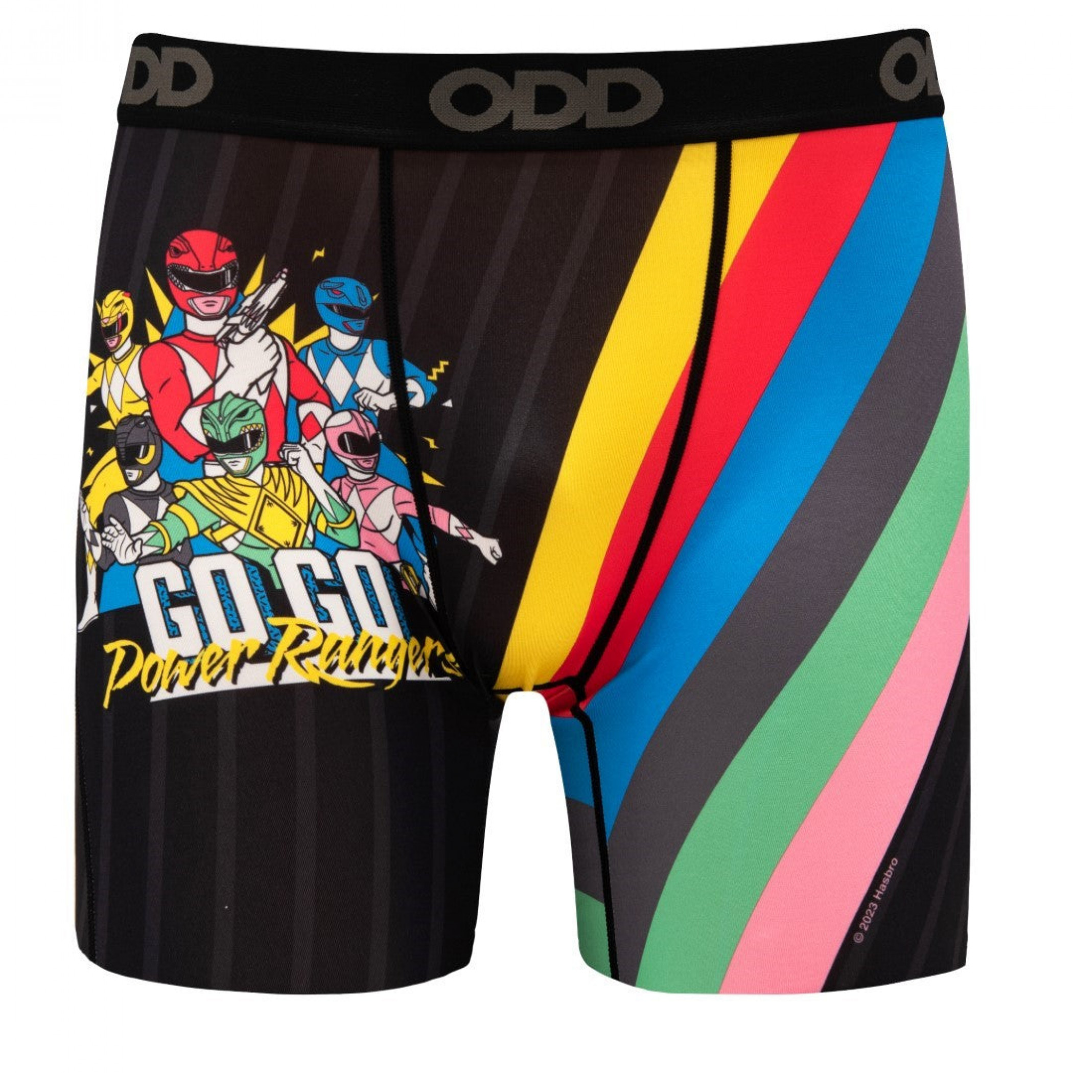Go Go Power Rangers Rainbow Men's Boxer Briefs, Black