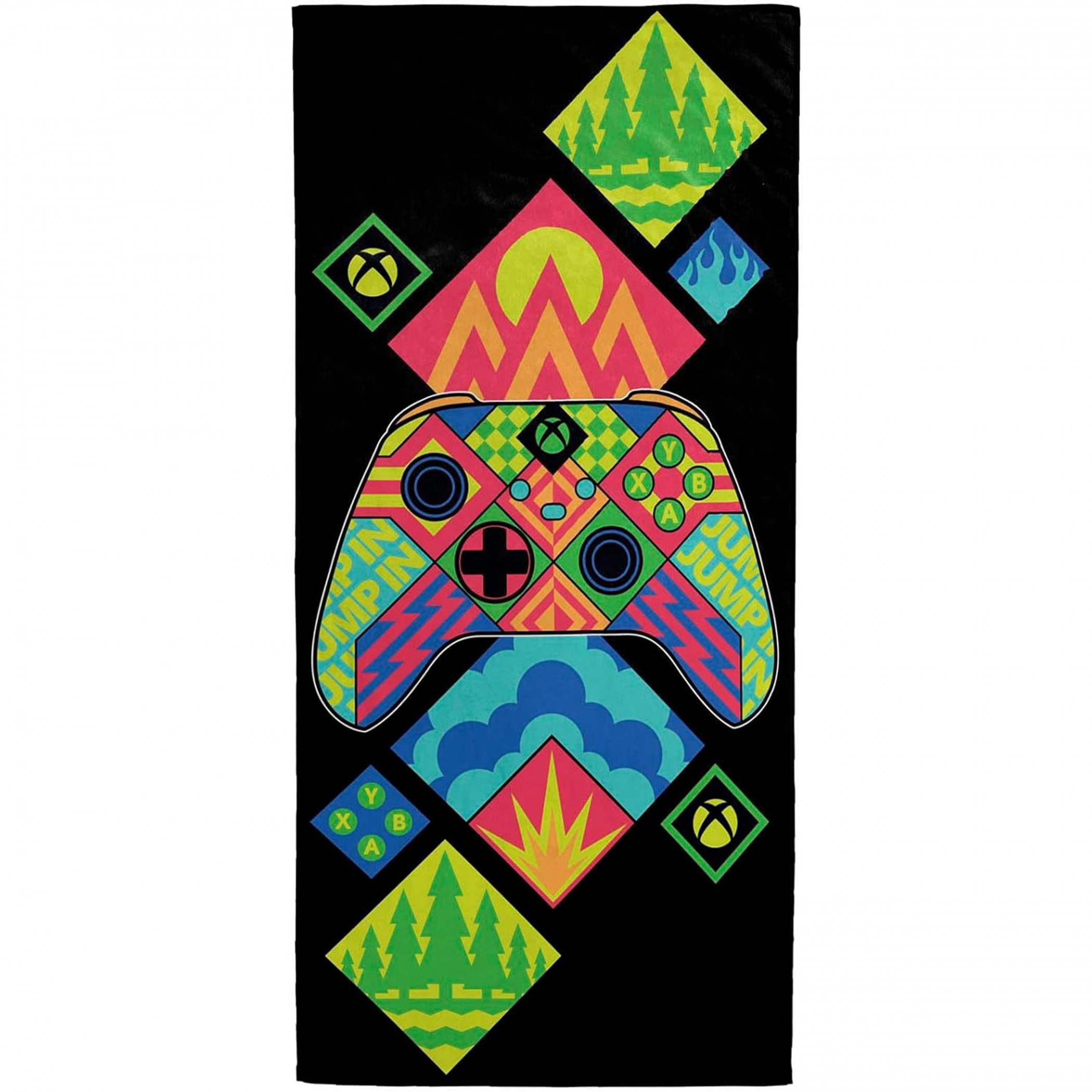 Xbox Geomental Controller Beach Towel, Black