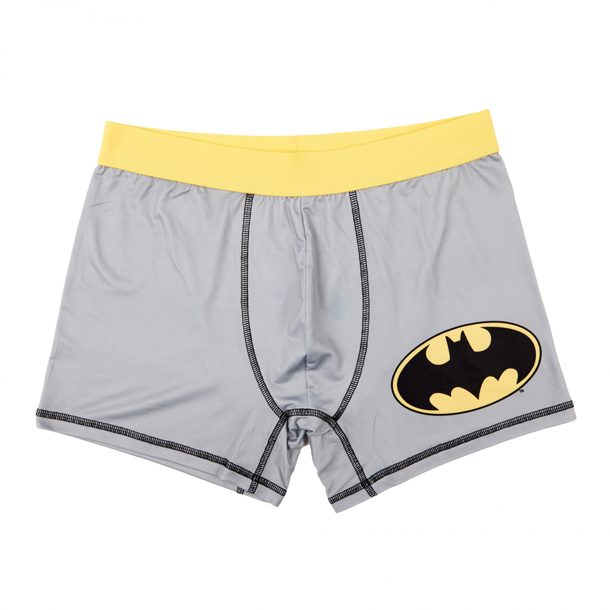 Batman Classic Logo Grey Colorway Men's Underwear Boxer Briefs, Grey