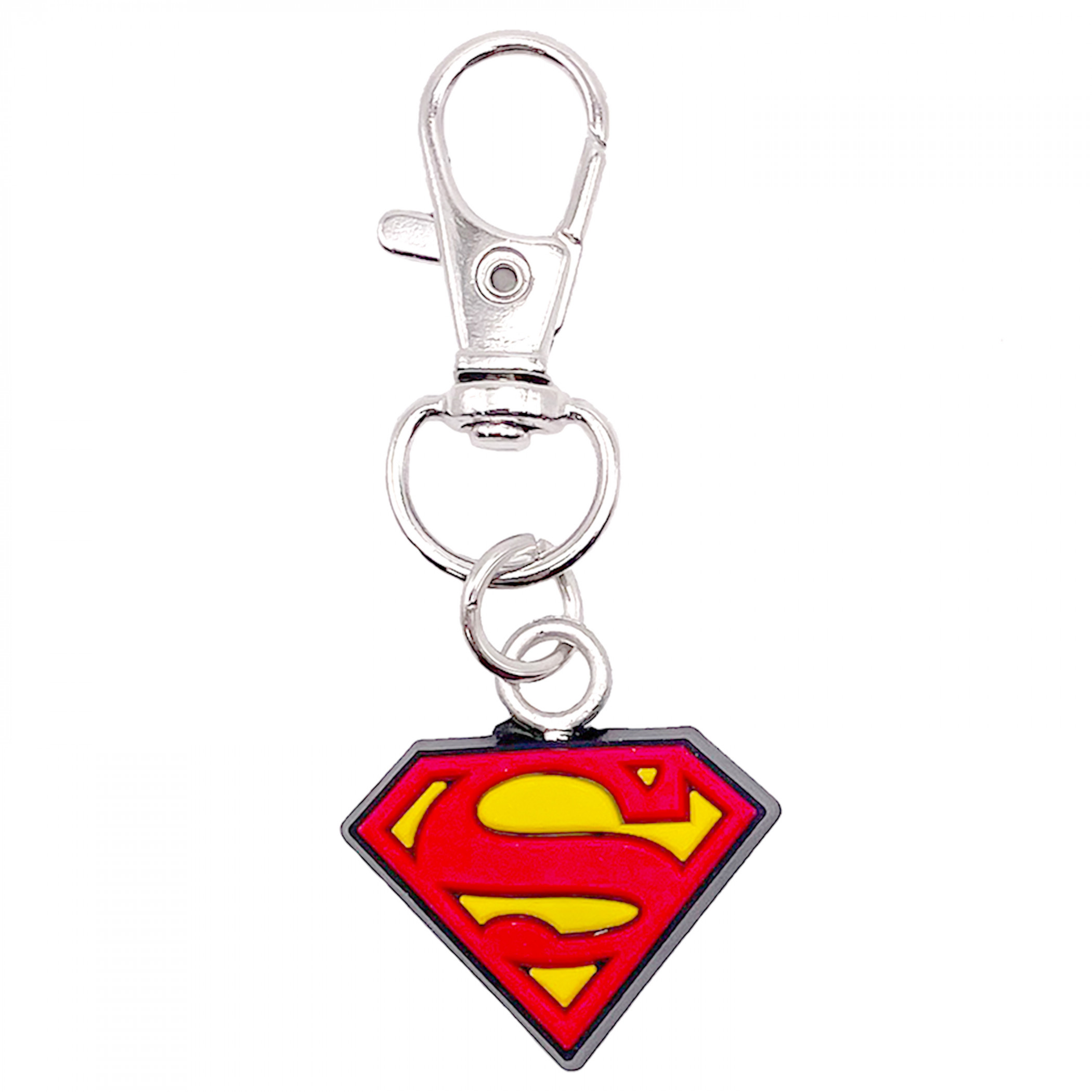 Superman Classic Logo Rubber Keychain, Multi-Color