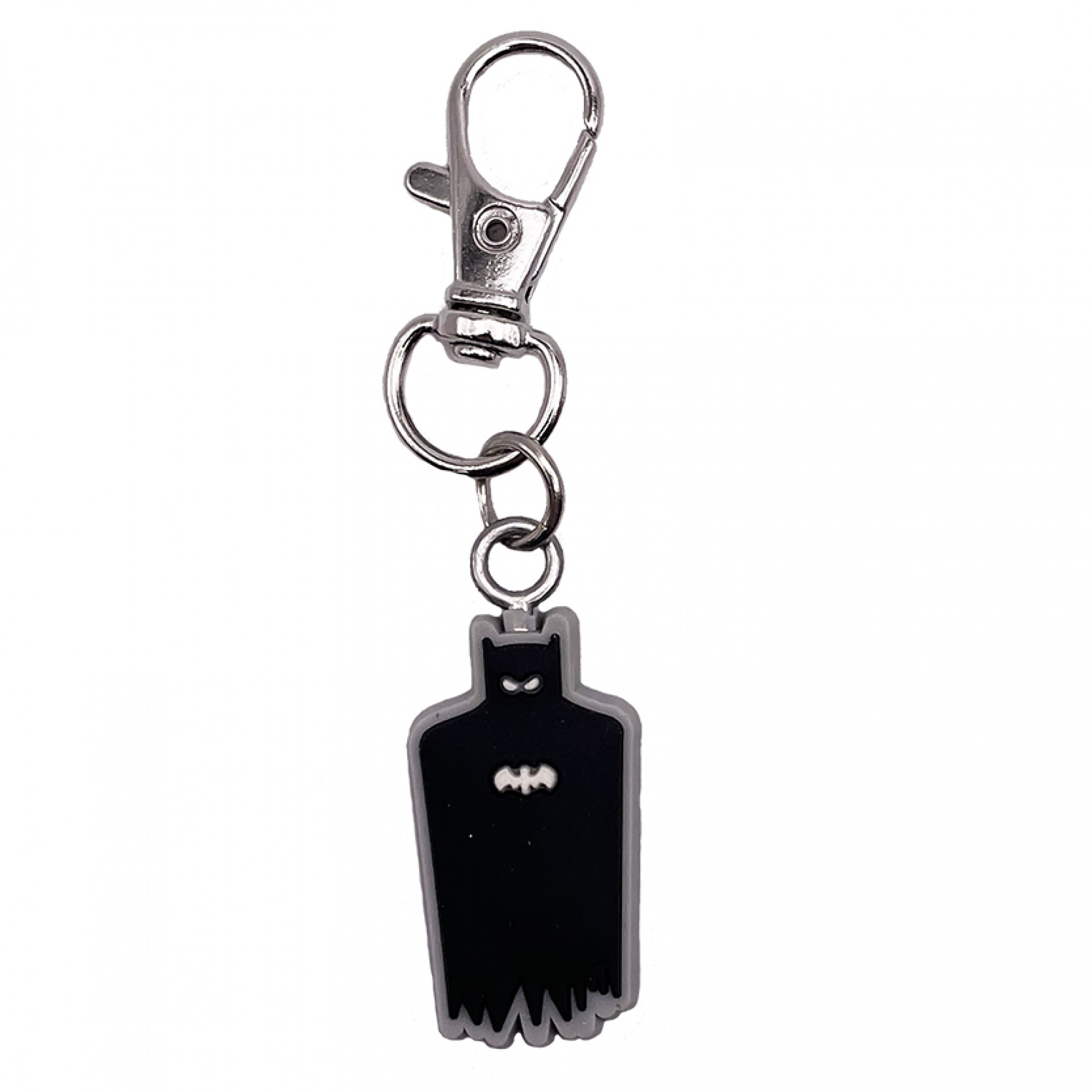 Batman Silhouette Rubber Keychain, Black