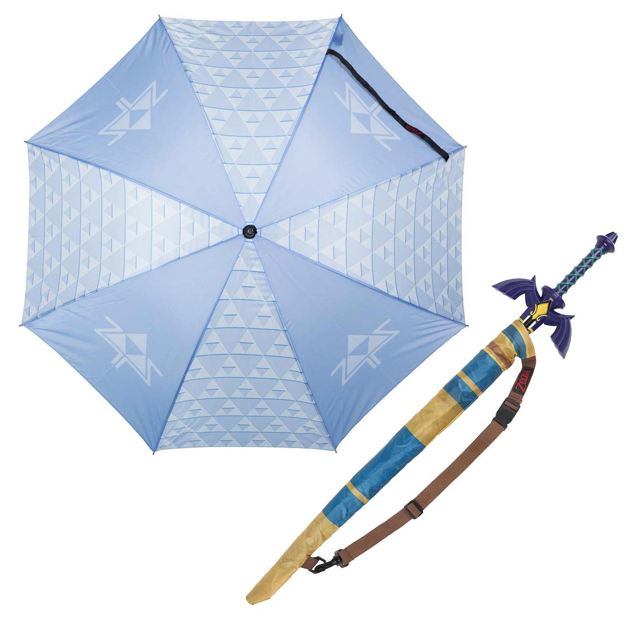 Legend Of Zelda Triforce Sword Blue Umbrella, Blue