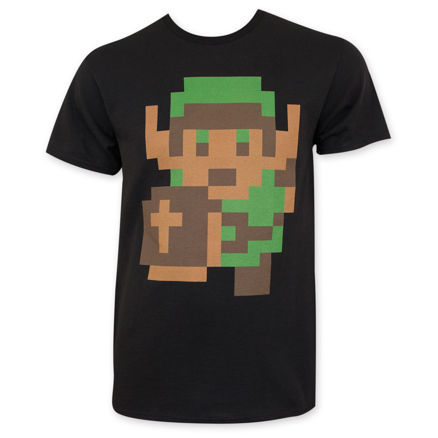 Nintendo Zelda Men's Black Pixelated Link T-Shirt, Black