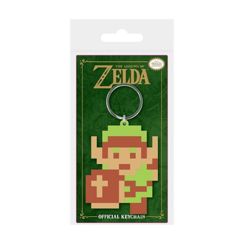 Legend Of Zelda Pixel Link Rubber Keychain, Green