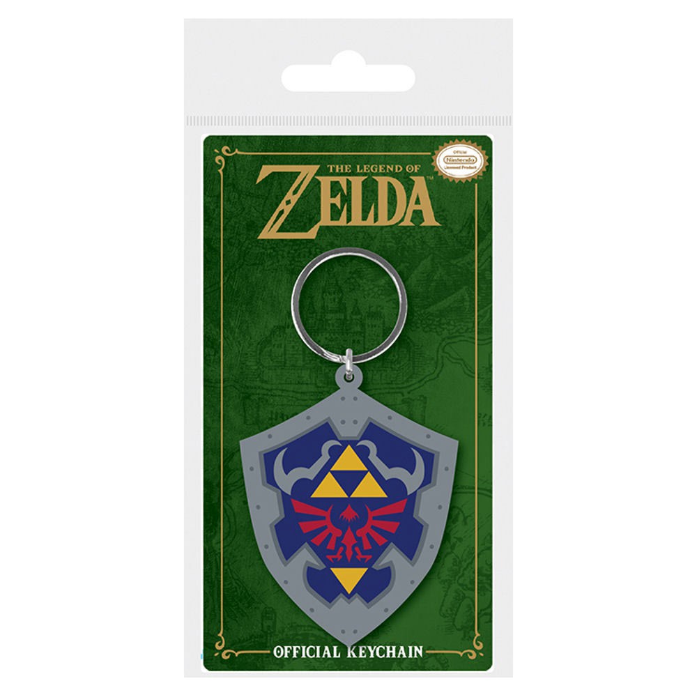 Legend Of Zelda Shield Rubber Keychain, Grey