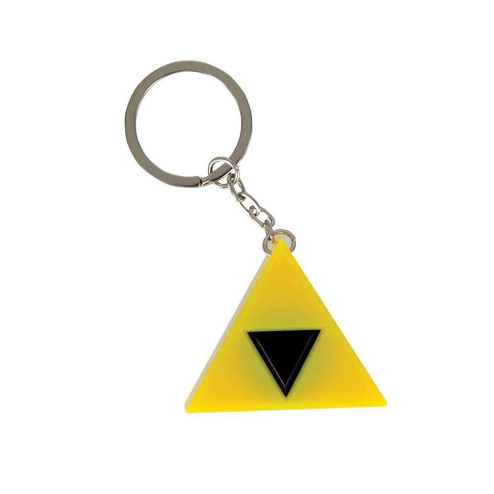 The Legend Of Zelda Triforce Light Up Sound Keychain, Yellow