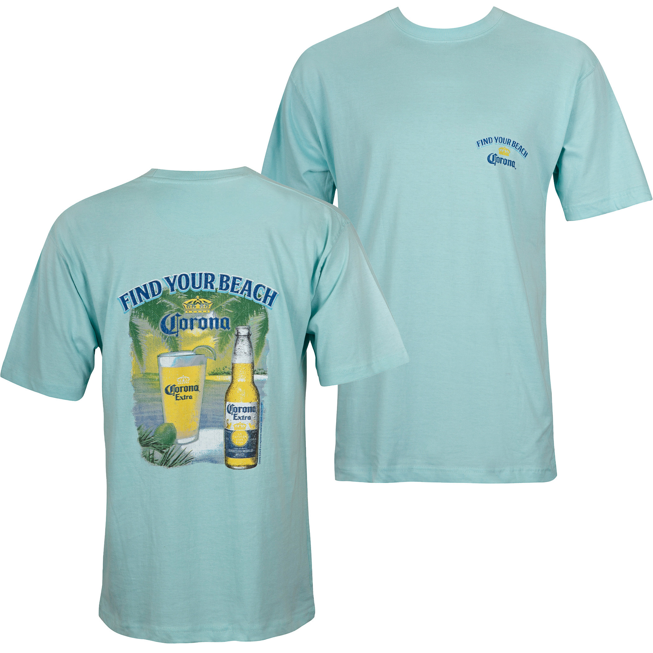 Corona Find Your Beach Blue Tee Shirt