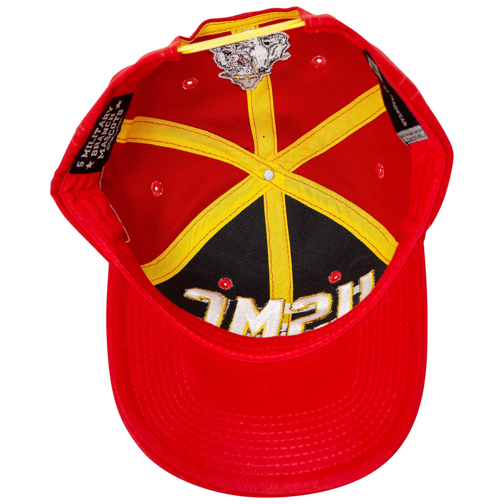 USMC Adjustable Red Snapback Hat - image 5