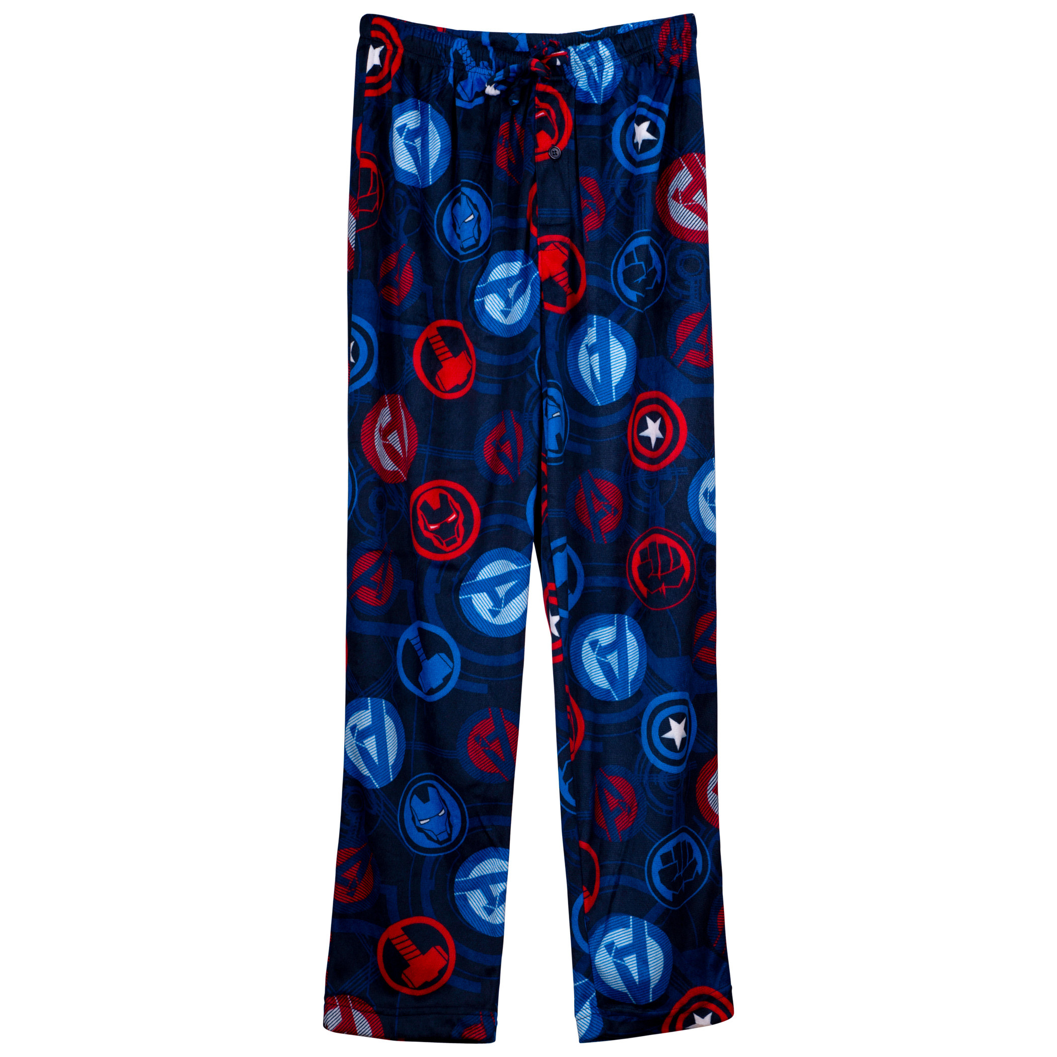 Avengers Team Symbols Fleece Sleep Pants, Blue