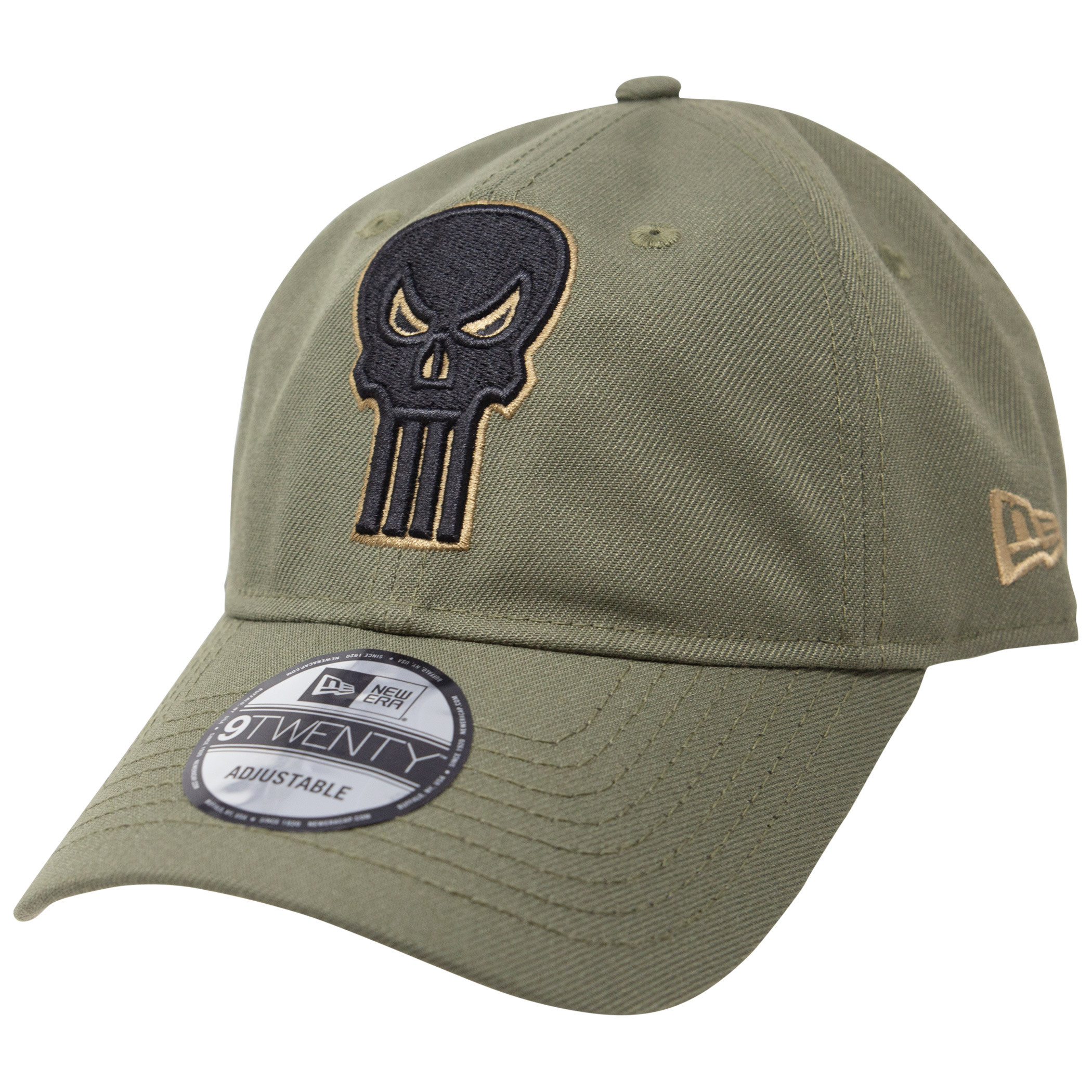 Punisher Salute To Service New Era 9Twenty Adjustable Hat, Green