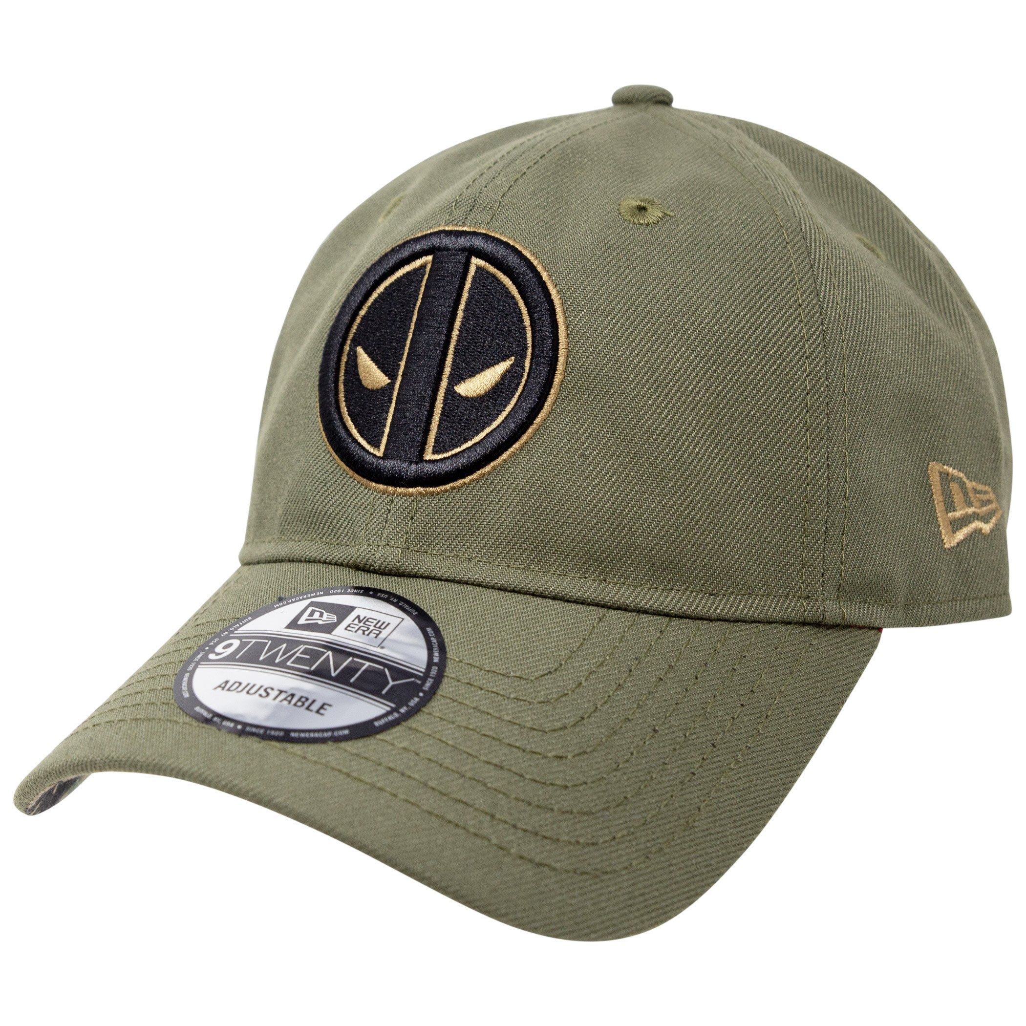 Deadpool Salute To Service New Era 9Twenty Adjustable Hat, Green