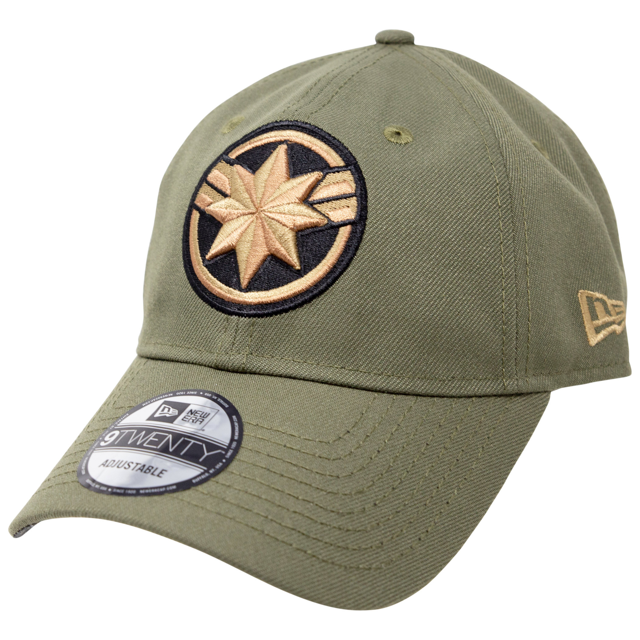 Captain Marvel Salute To Service New Era 9Twenty Adjustable Hat, Green