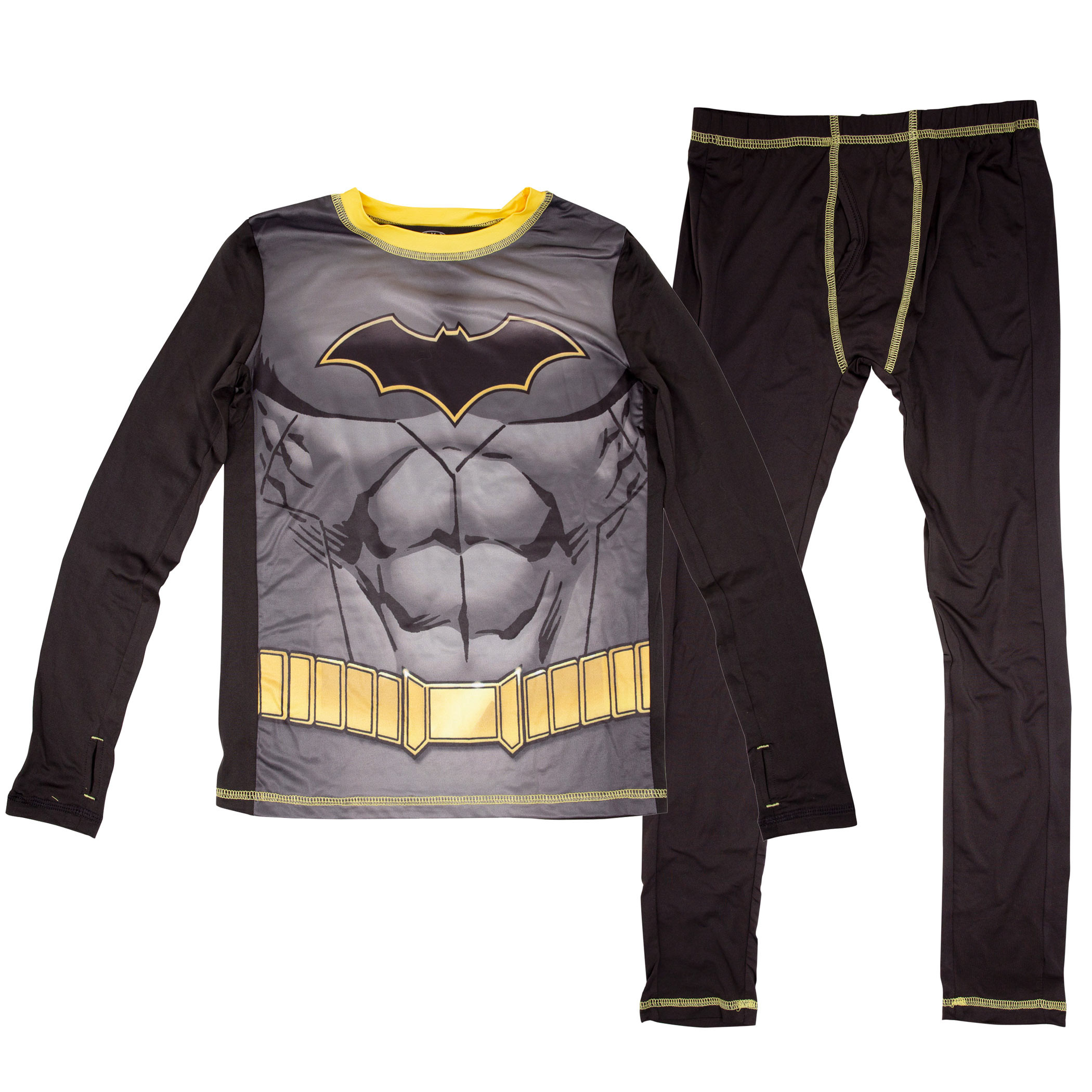 Batman Costume Big Boys 2-Piece Pajama Set, Black