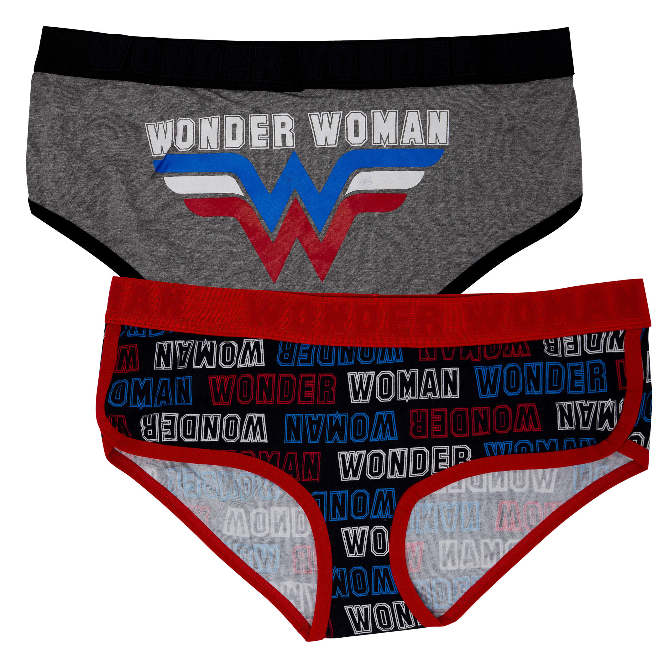 Wonder Woman 2-Pack Women's Underwear, Grey