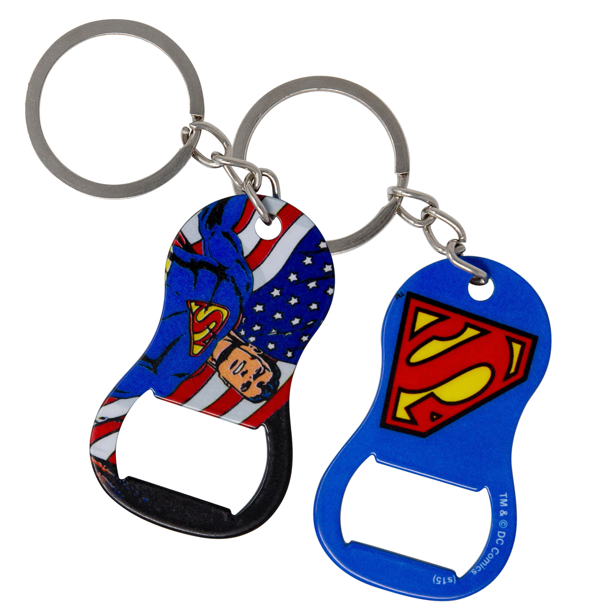Superman U.S. Flag Keychain Bottle Opener, Blue