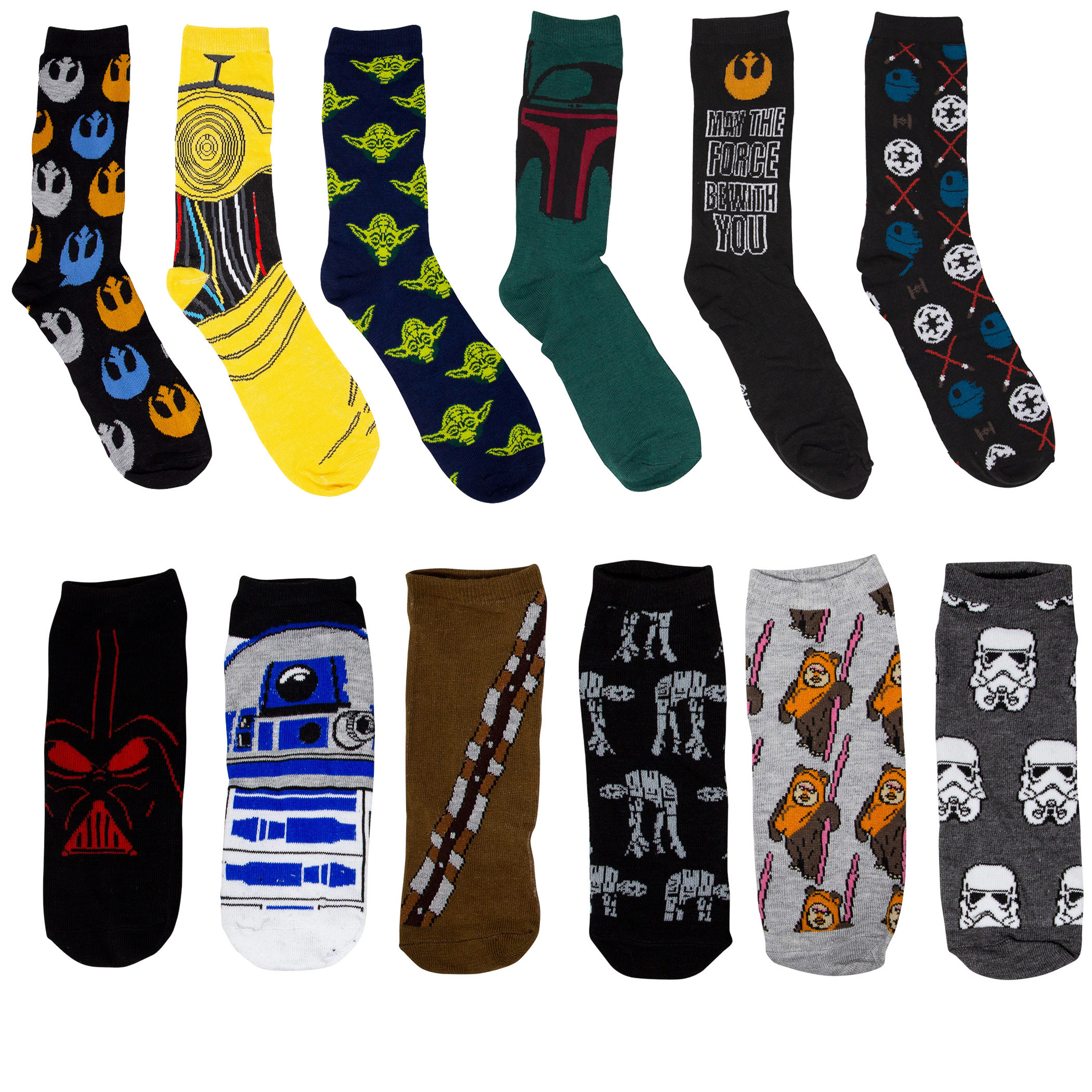 Star Wars Socks 12-Pack Gift Giving Box, Multi-Color
