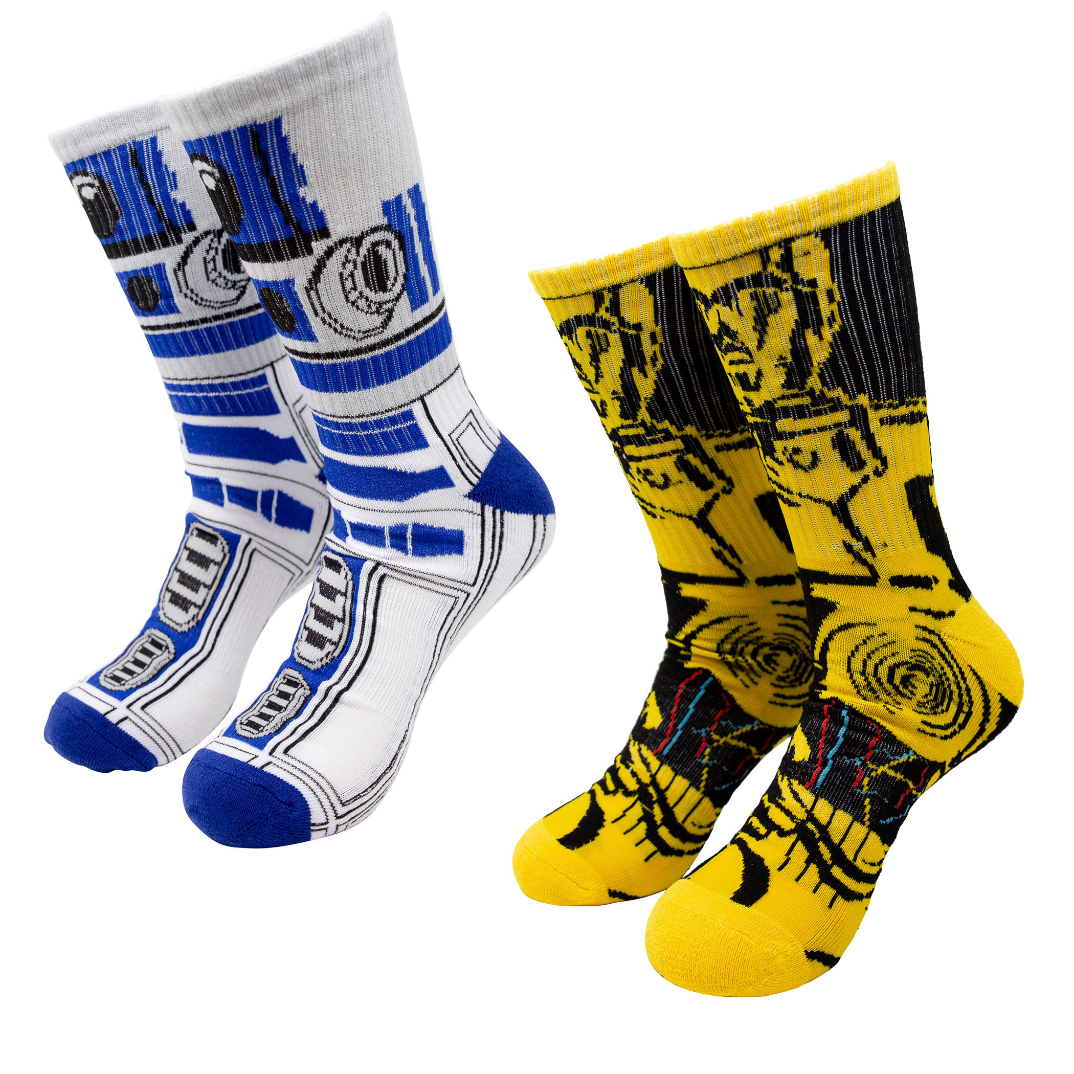 Star Wars R2-D2 and C-3PO Character Socks 2-Pair Pack, Gold
