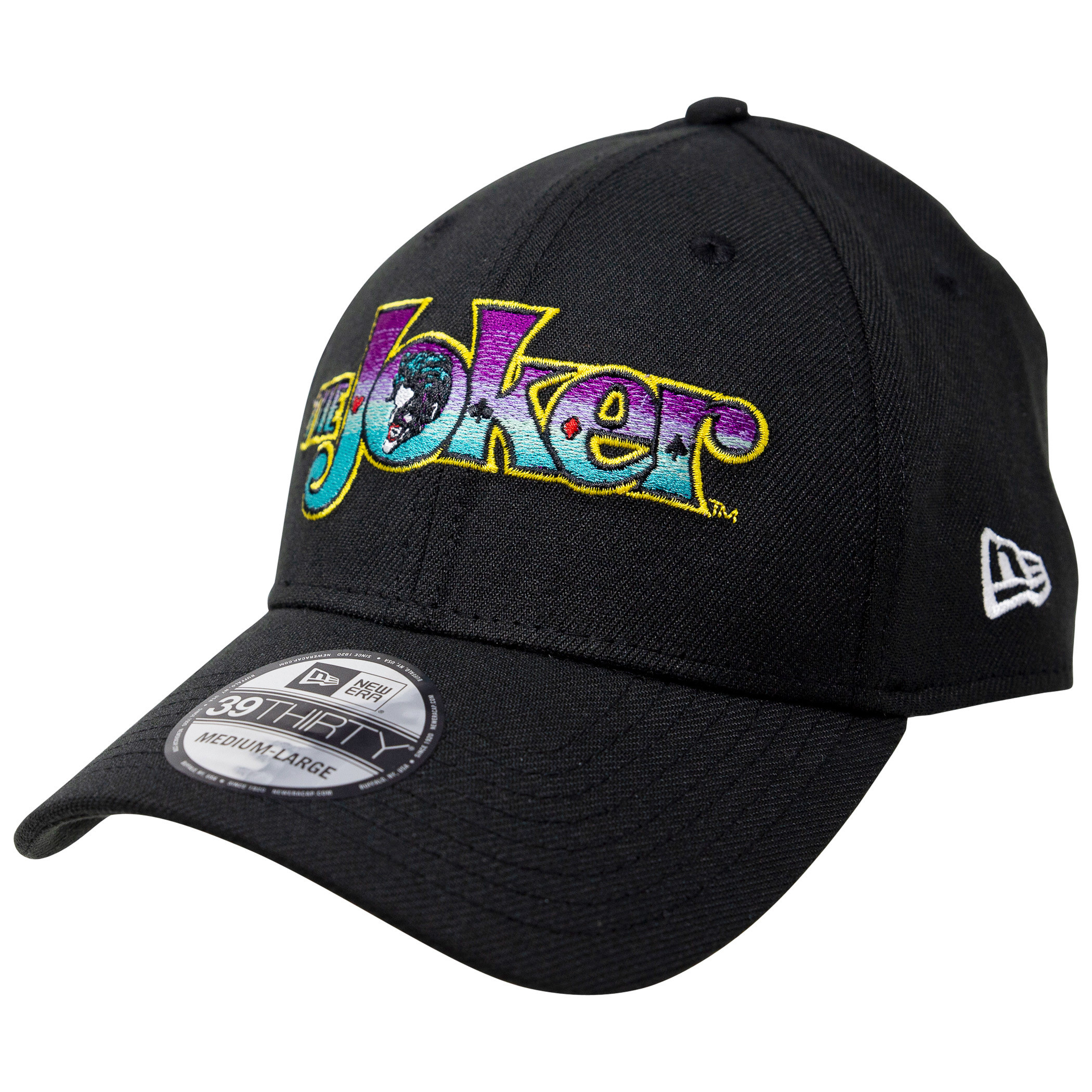 The Joker Text New Era 39Thirty Fitted Hat, Black