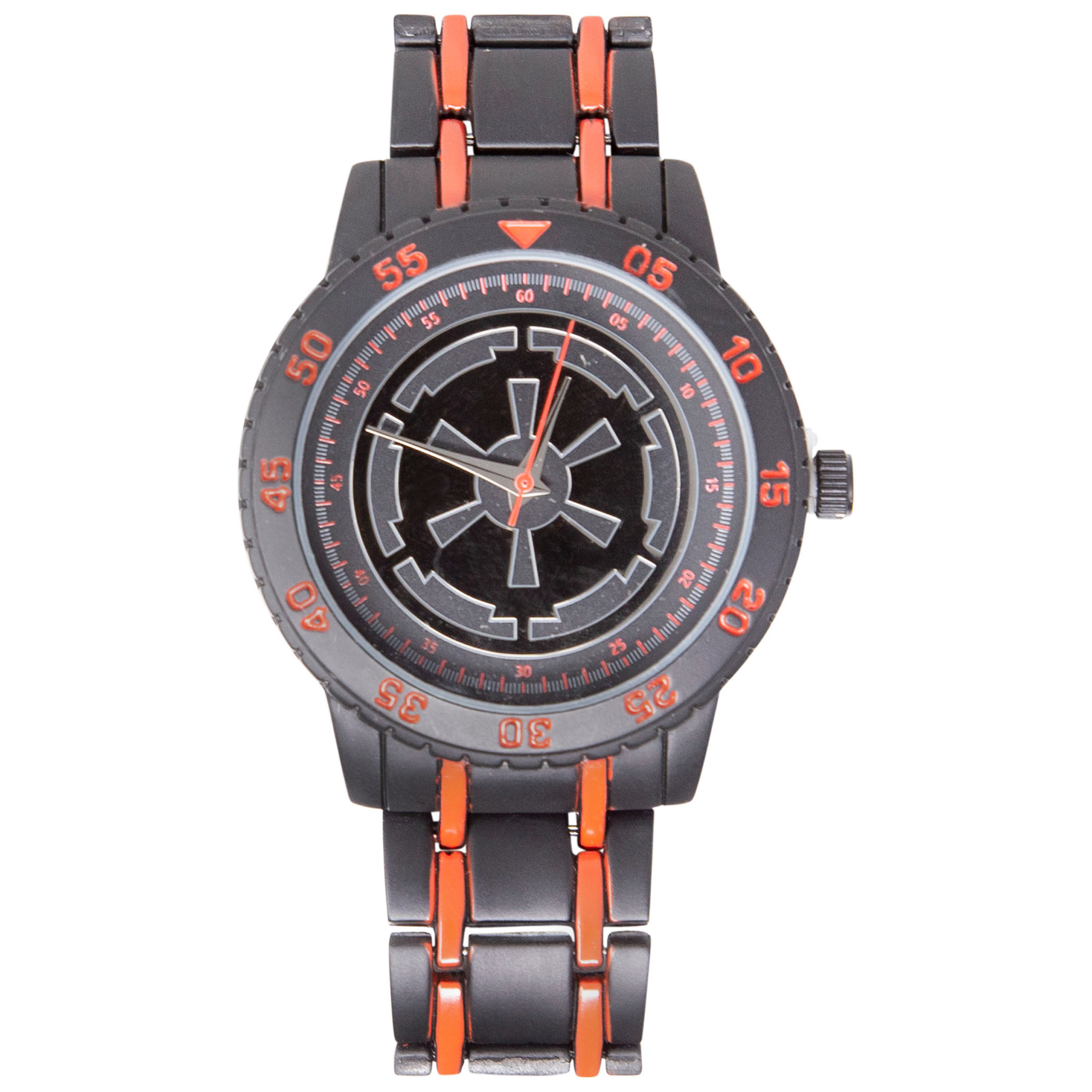 Star Wars Empire Logo Watch With Red Accented Metal Band, Red