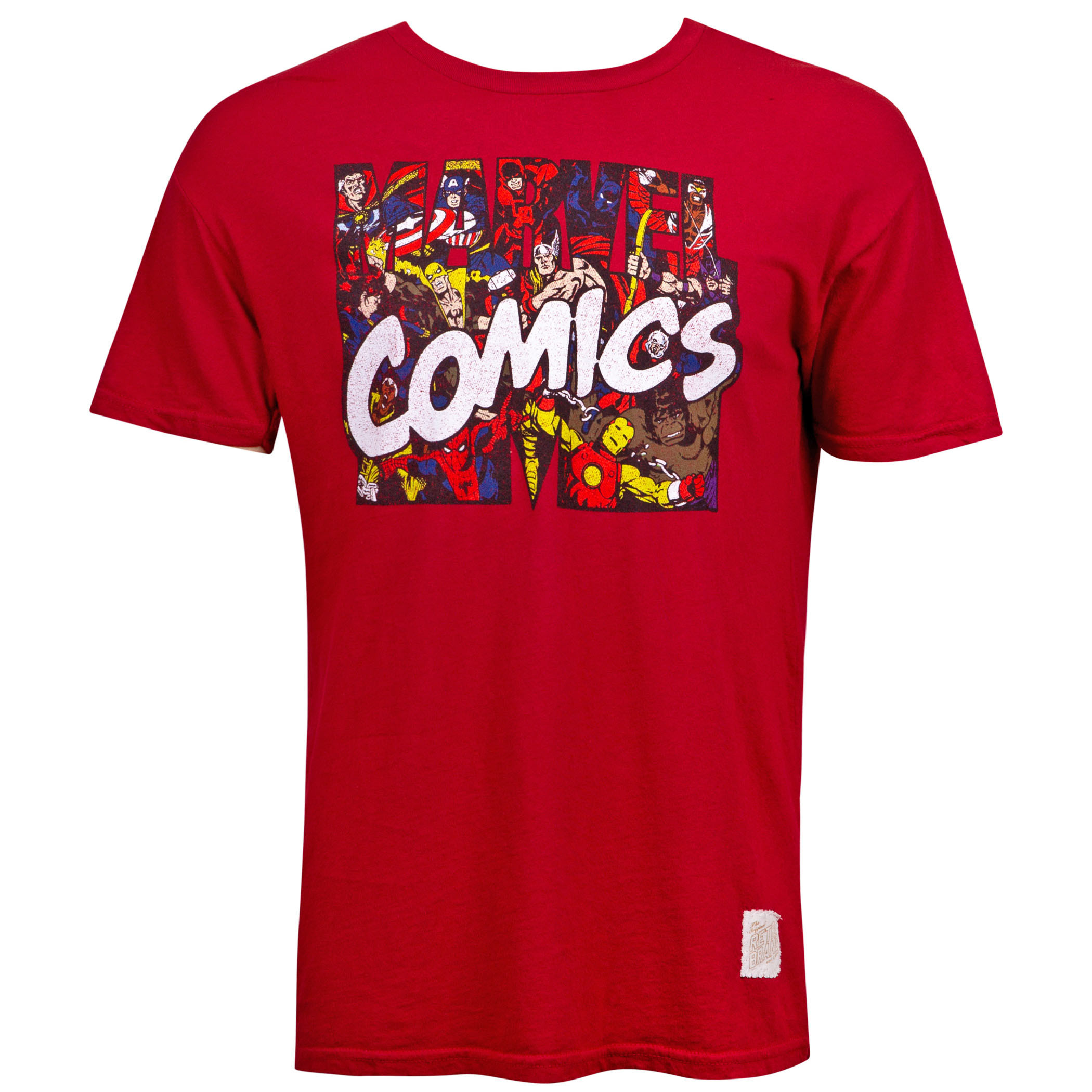 Marvel Comics Logo Retro Brand Vintage T-Shirt, Red