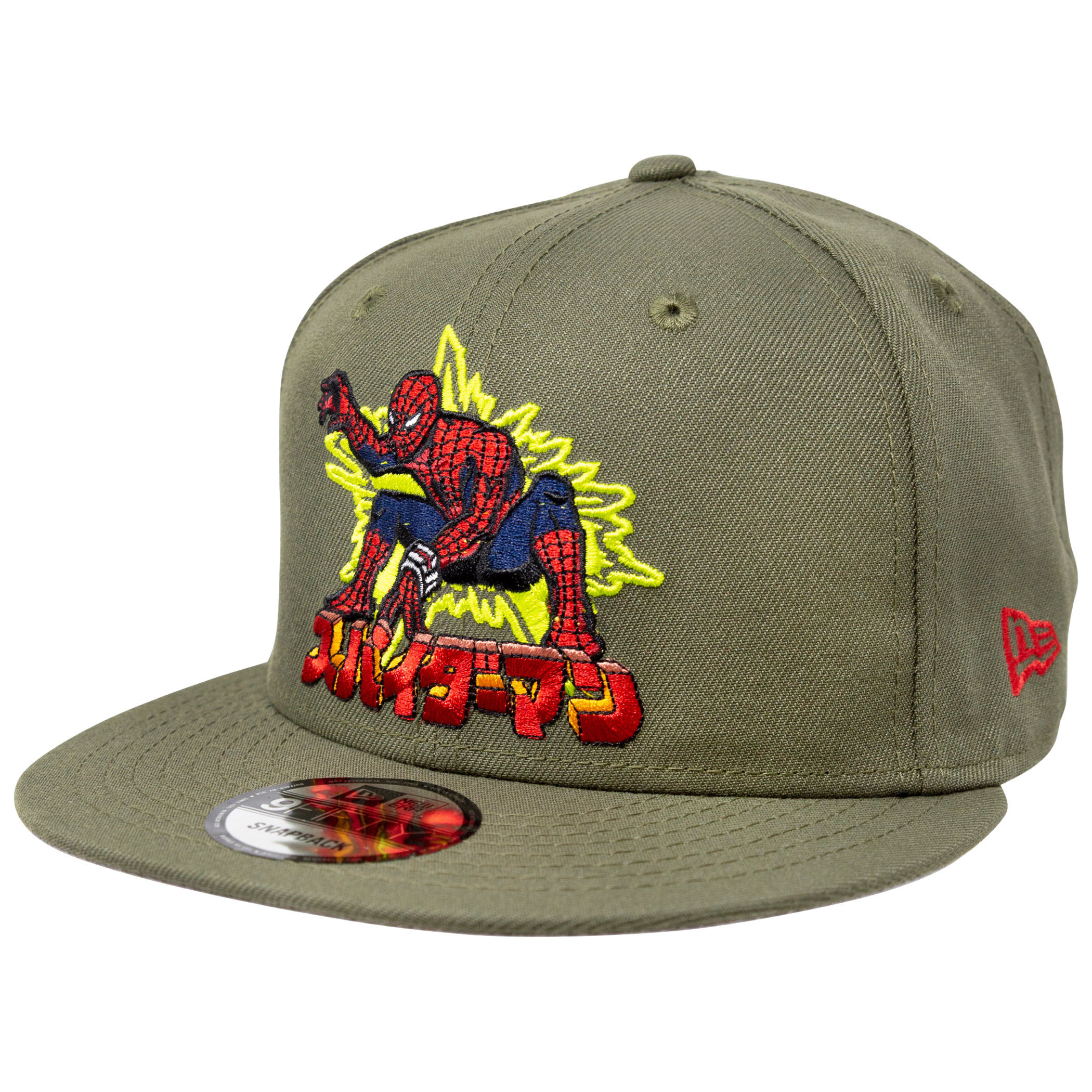 Japanese Spider-Man Marvel 80th New Era 9Fifty Adjustable Hat, Green