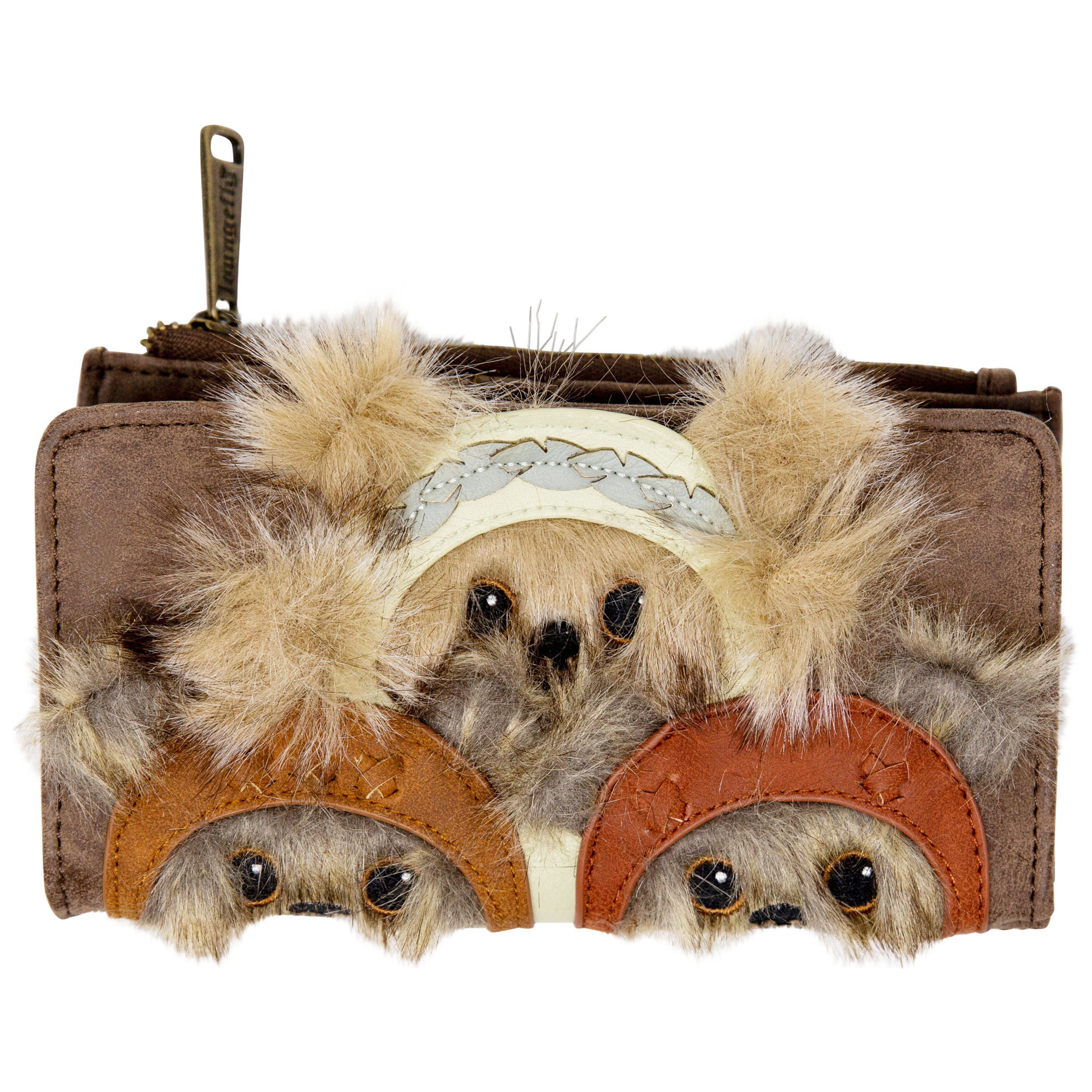 Ewok Faux Leather Wallet with Fur Trim, Multi-Color