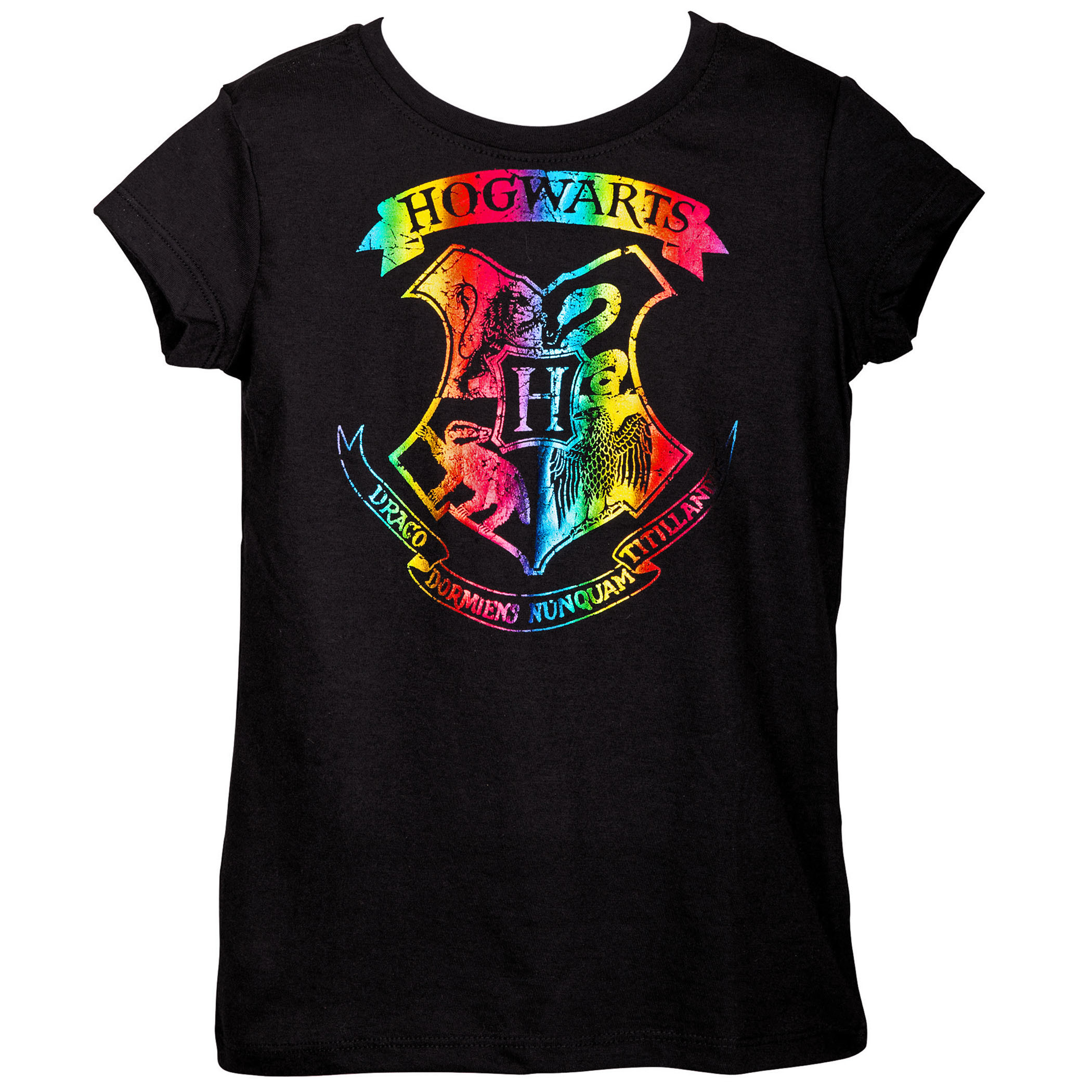 Harry Potter Hogwarts Girls Youth T-Shirt, Black