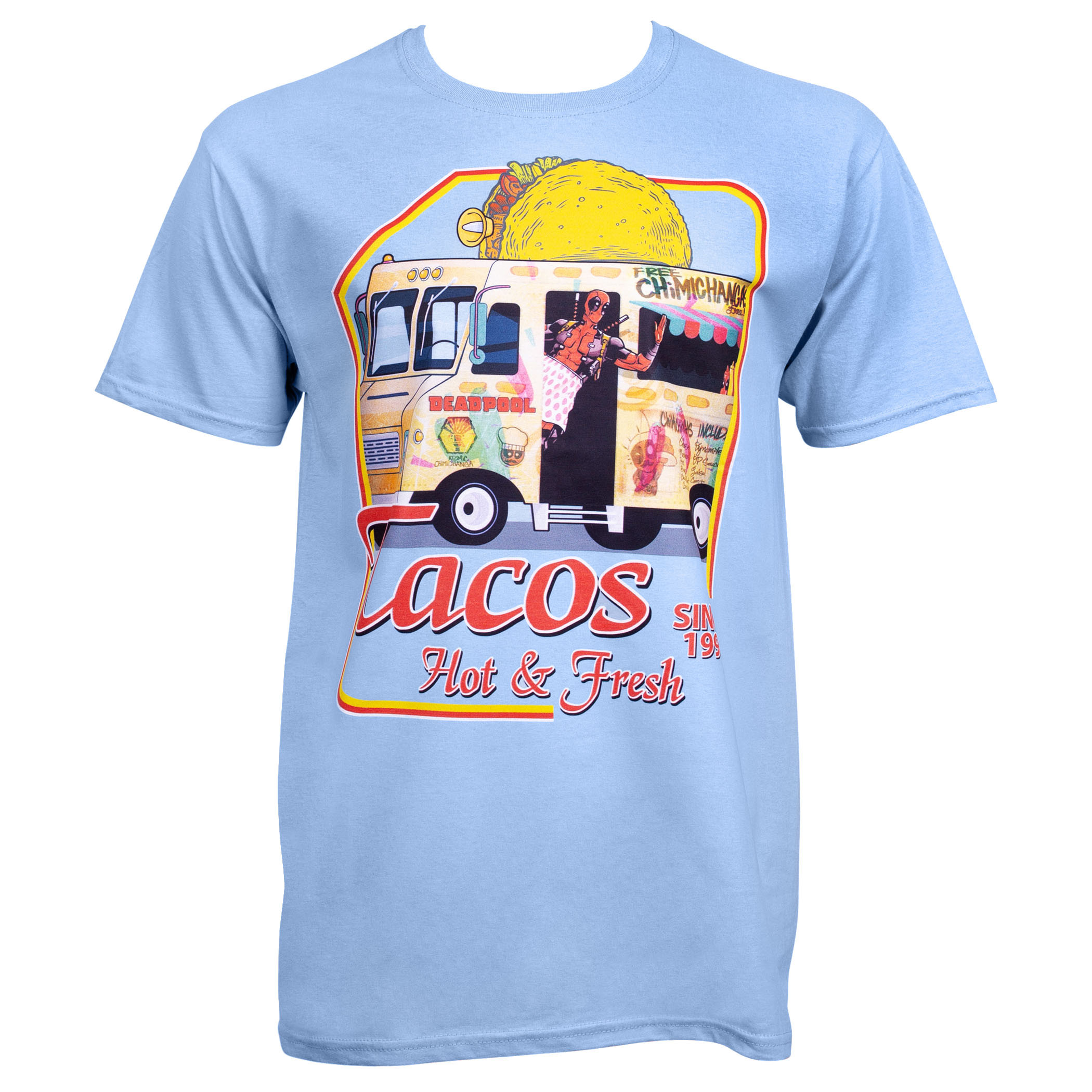 Deadpool Taco Truck T-Shirt, Blue
