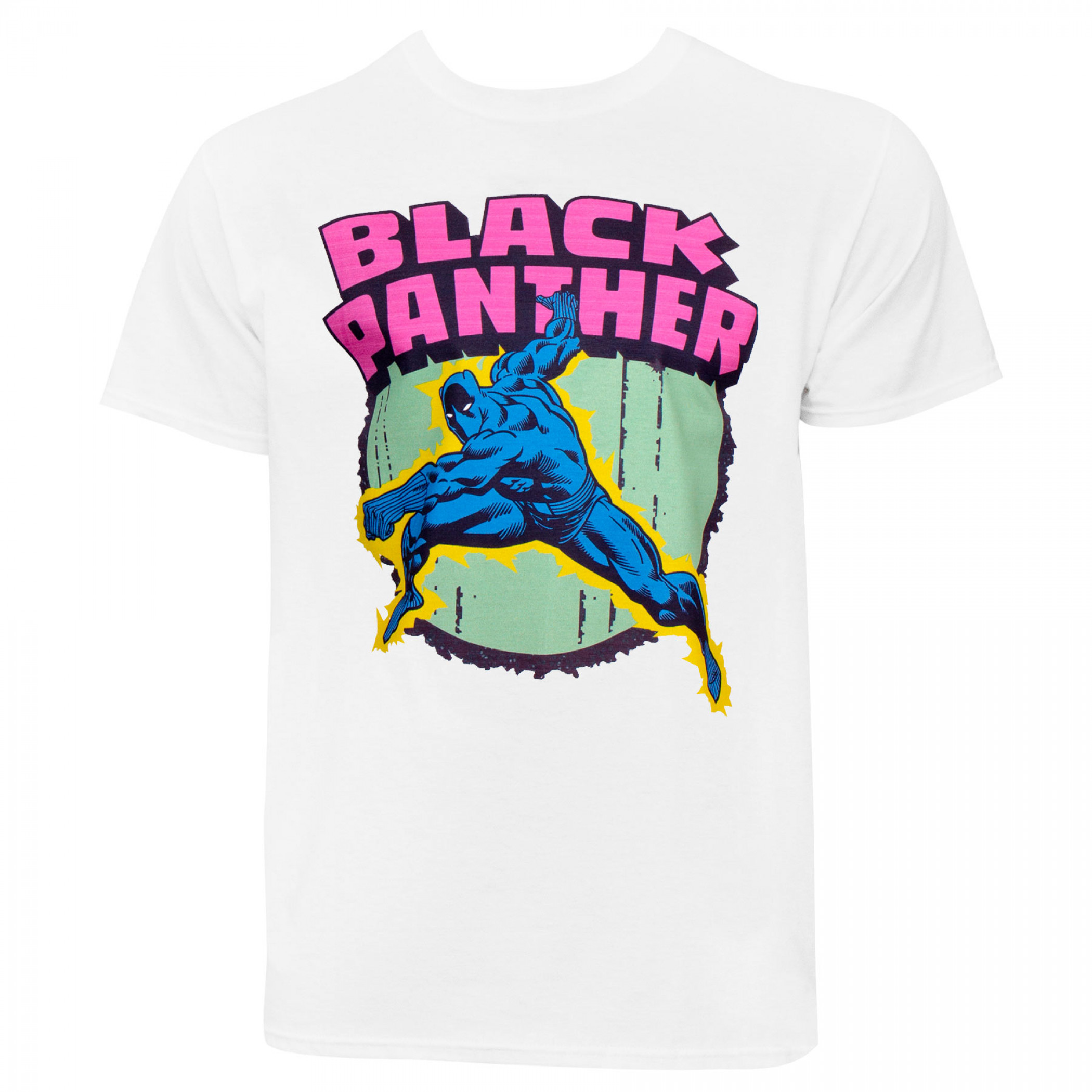 Black Panther Retro T-Shirt, White