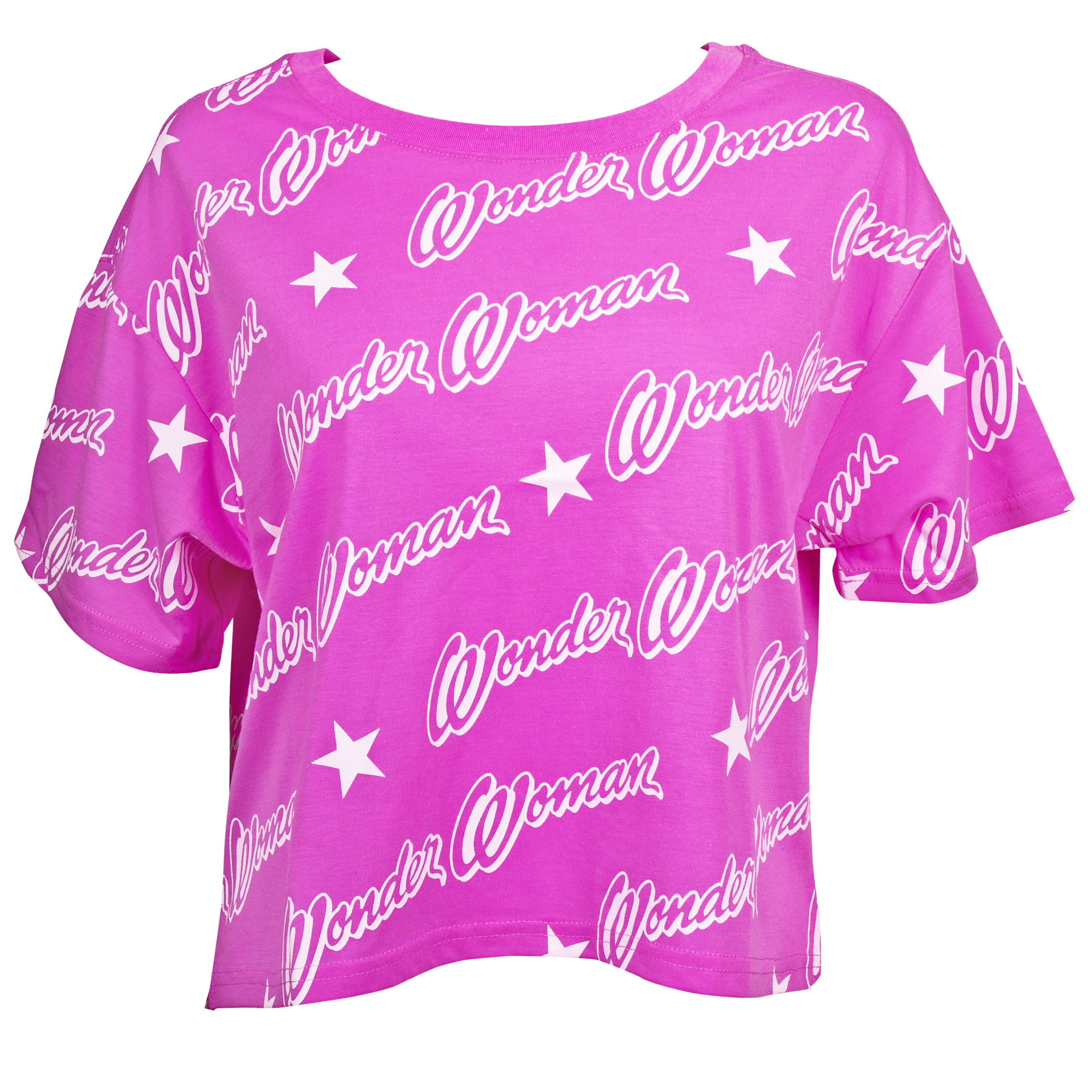 Wonder Woman Logo Step Hem Women's T-Shirt, Pink